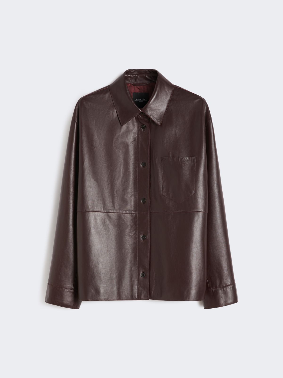 Nappa leather shirt jacket - BORDEAUX - Weekend - 5