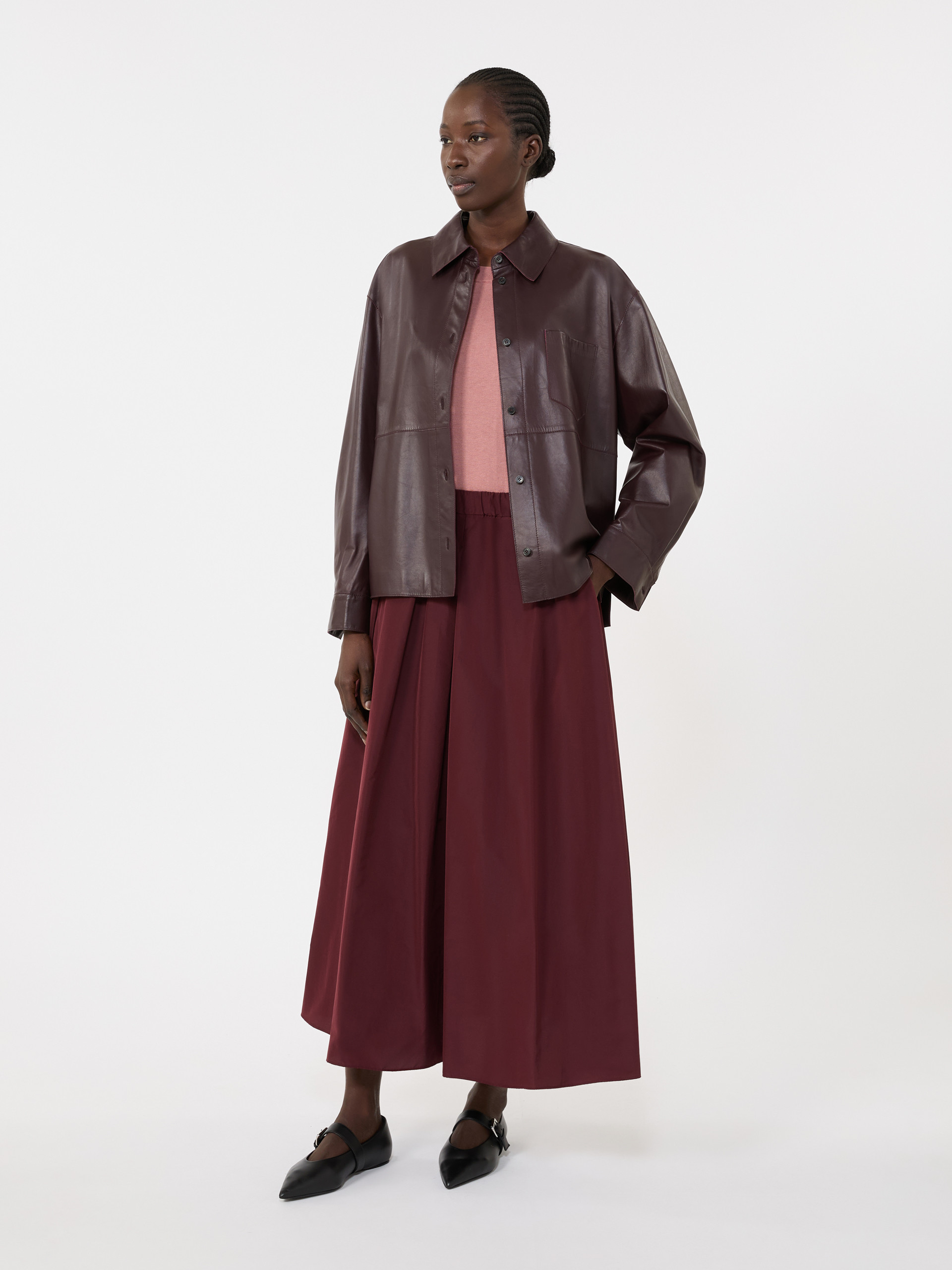 Nappa leather shirt jacket - BORDEAUX - Weekend Max Mara