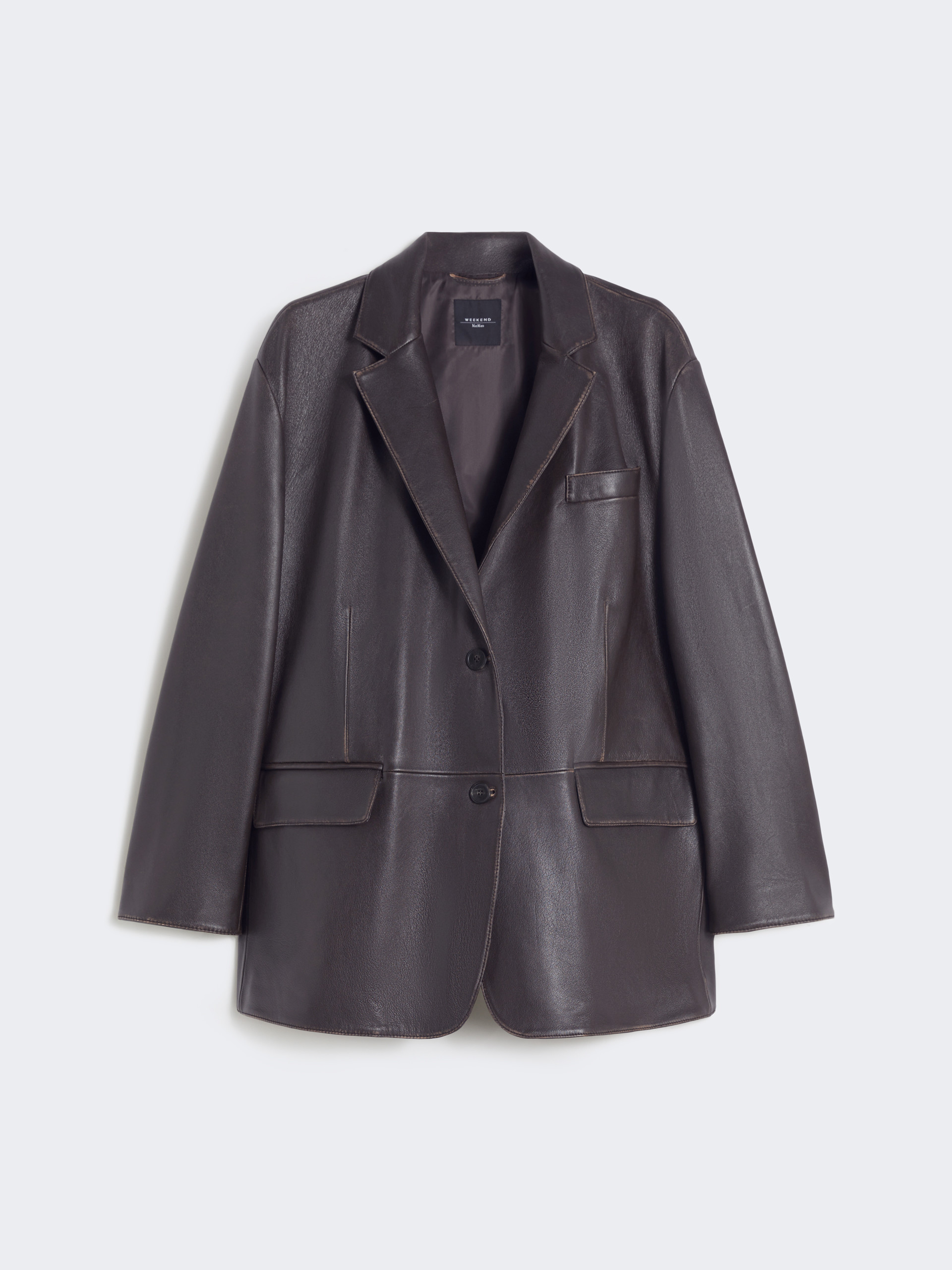 Oversized leather blazer - BROWN - Weekend Max Mara - 6