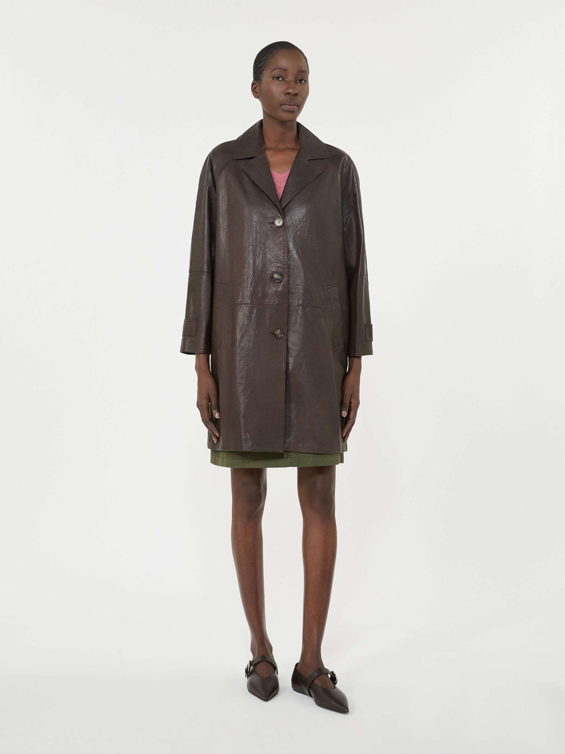 Nappa leather overcoat - BROWN - Weekend Max Mara - 2
