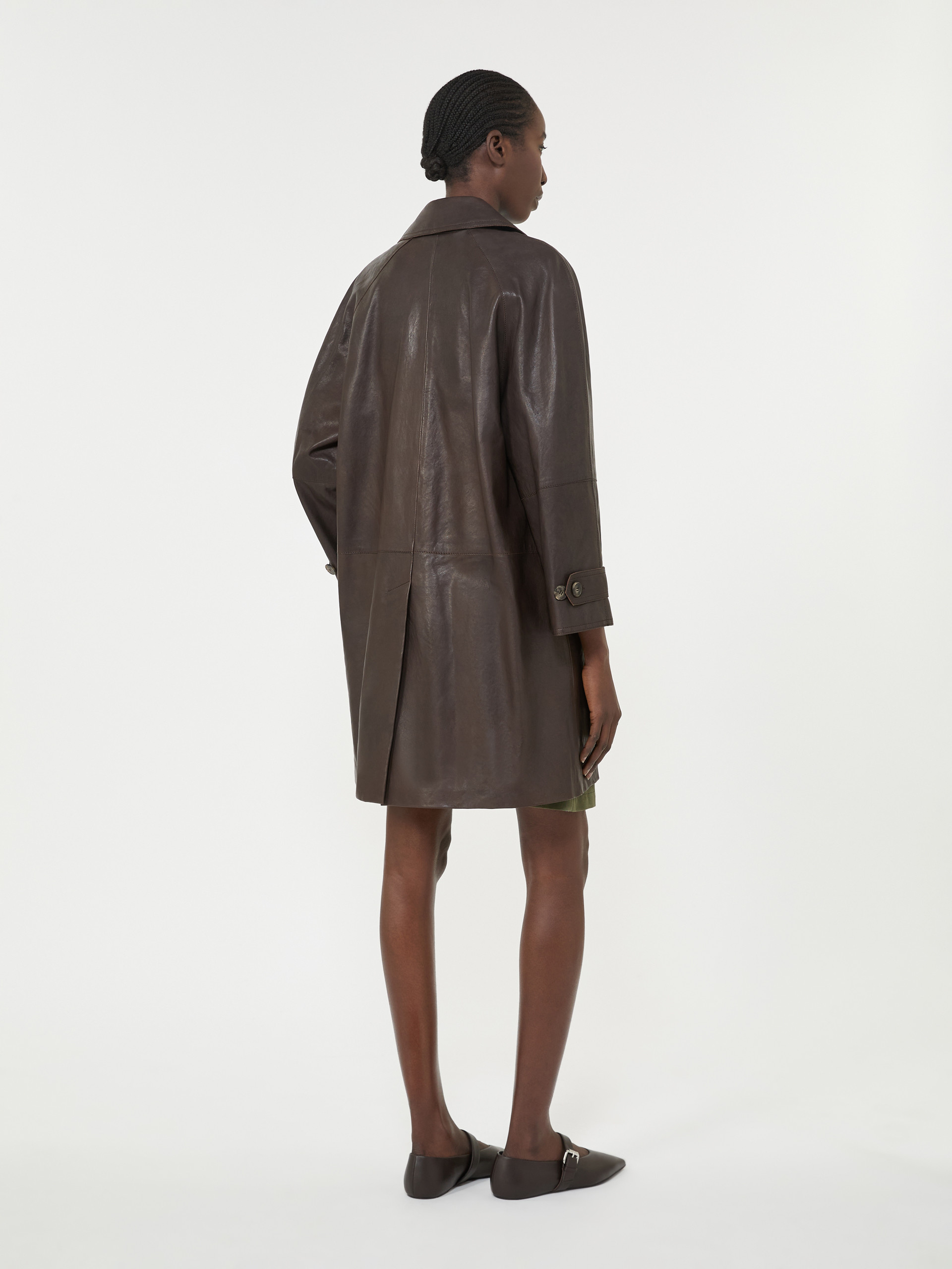 Nappa leather overcoat - BROWN - Weekend Max Mara - 3