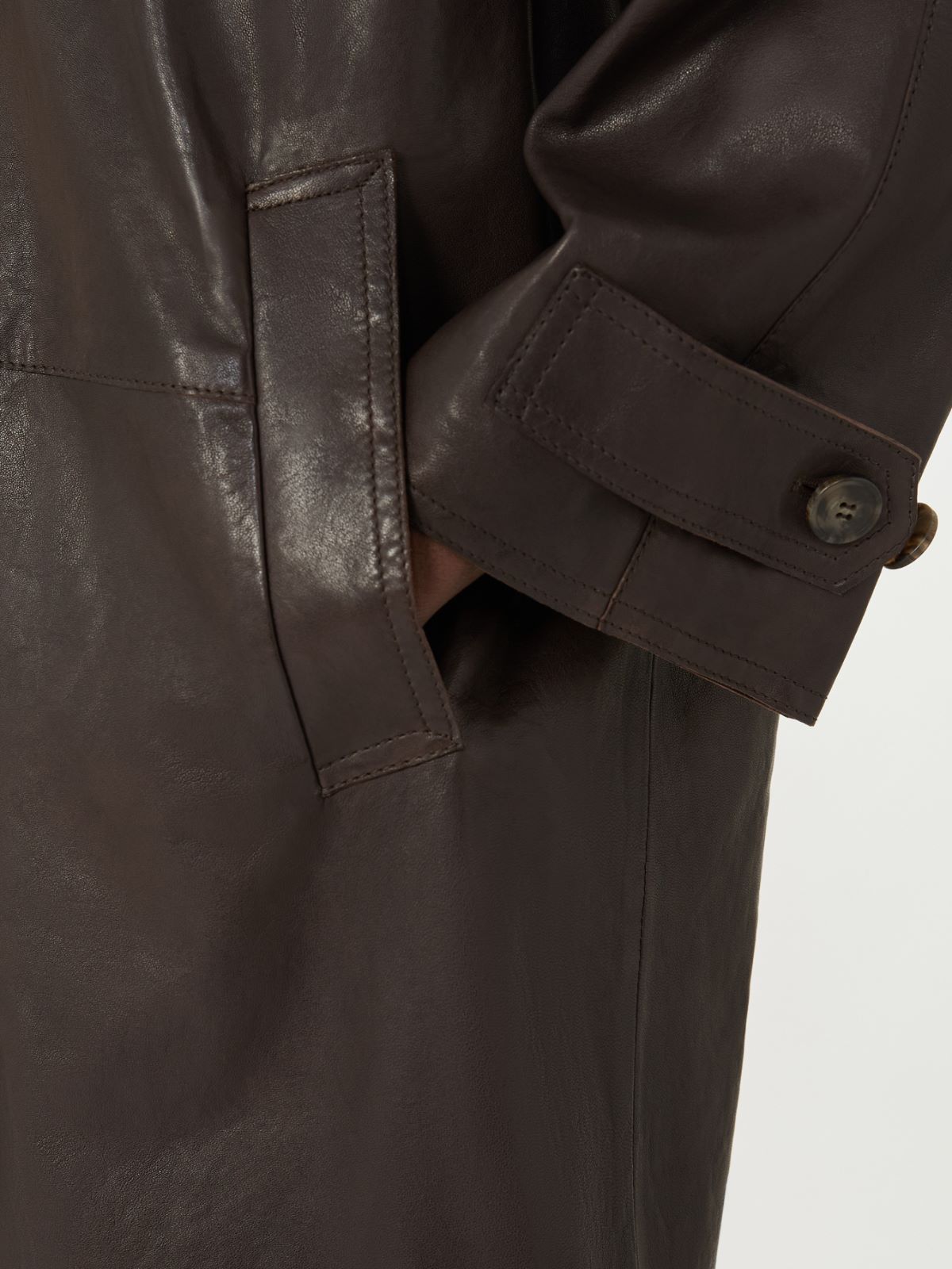 Nappa leather overcoat - BROWN - Weekend - 4