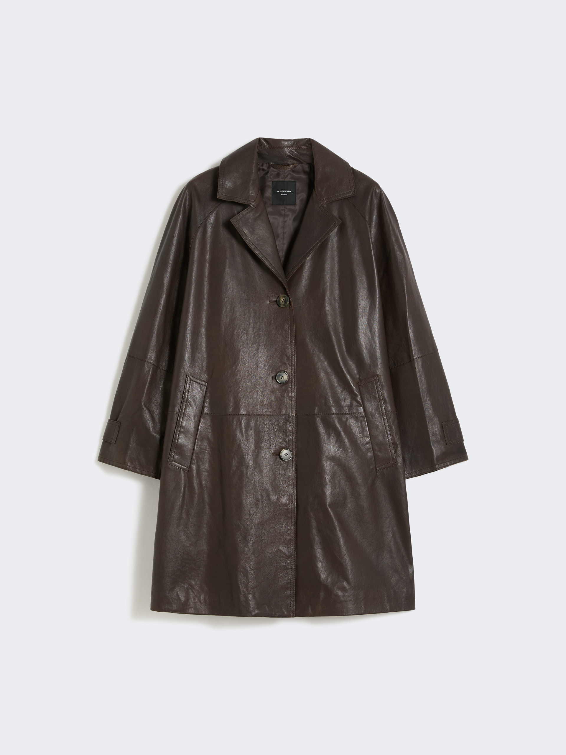 Nappa leather overcoat, brown | Weekend Max Mara