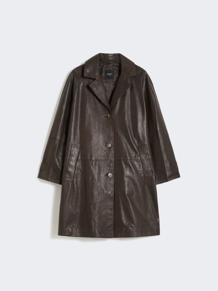 Nappa leather overcoat - BROWN - Weekend - 2