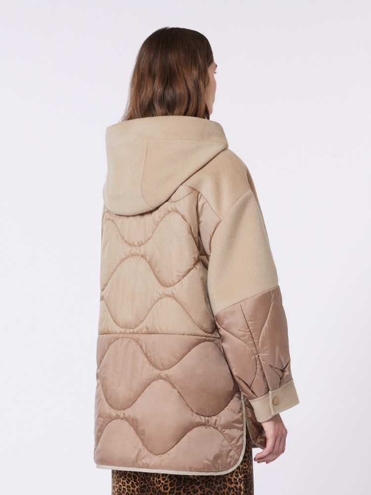 Padded coat in double-sided wool and nylon, camel | Weekend Max Mara