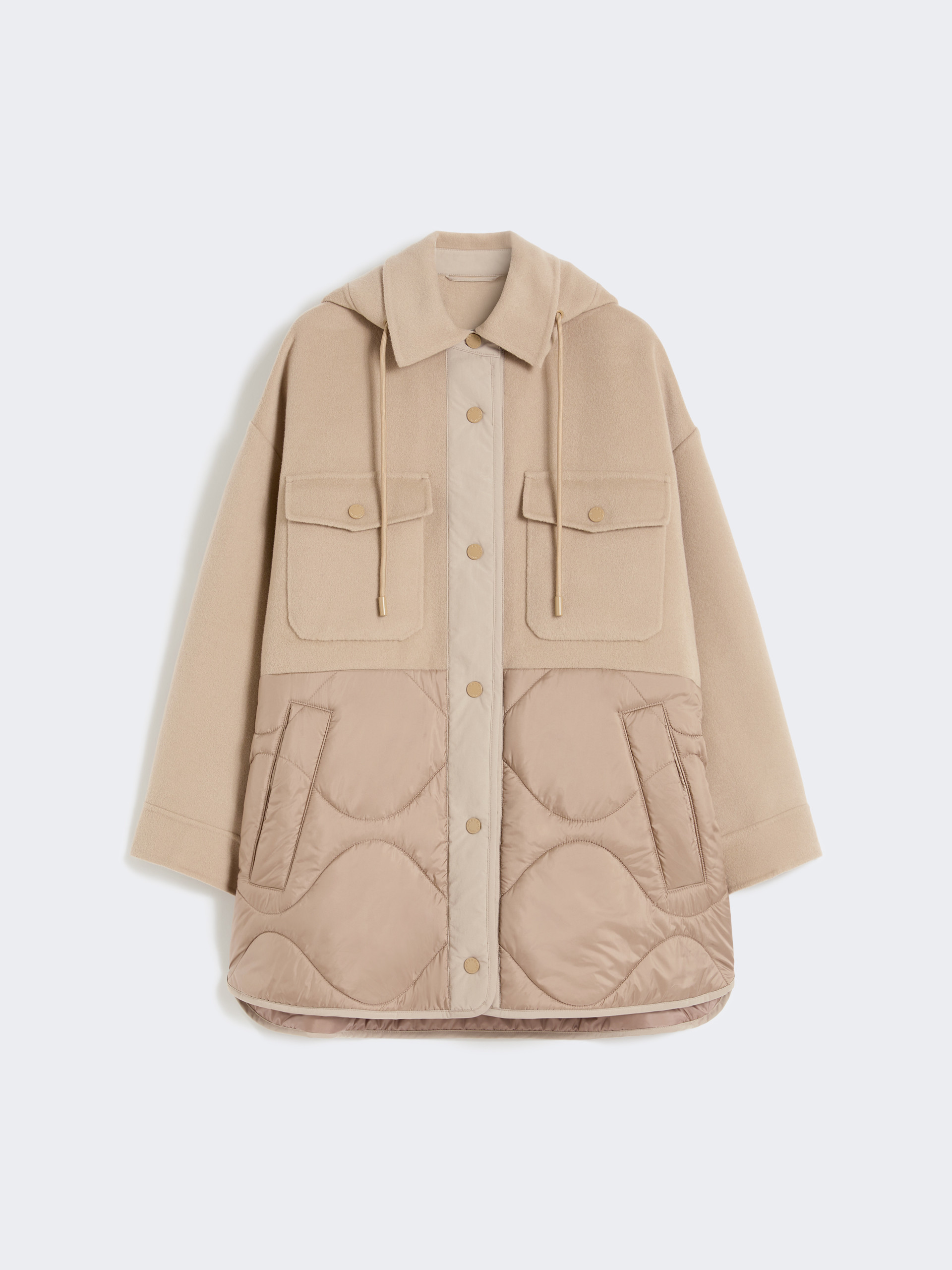 Padded coat in double-sided wool and nylon, camel | Weekend Max Mara
