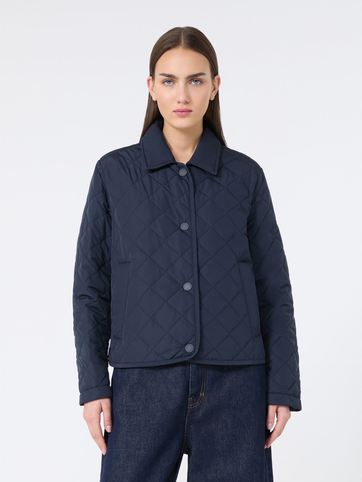 Short padded jacket in water-repellent fabric - NAVY - Weekend - 2