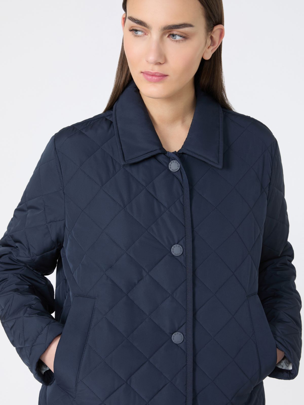 Short padded jacket in water-repellent fabric - NAVY - Weekend - 5