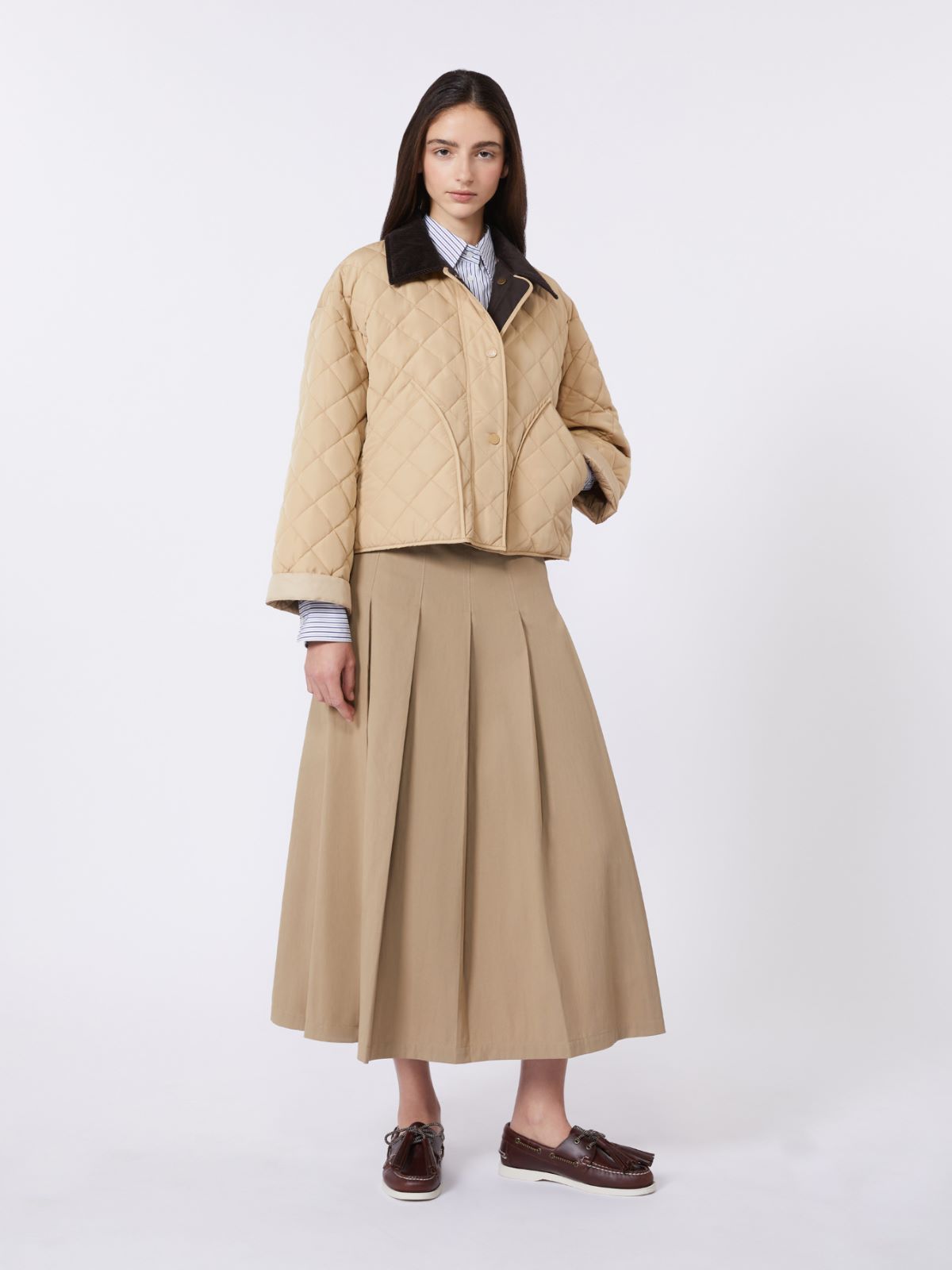 Giacca reversibile imbottita in tessuto antigoccia - BEIGE - Weekend