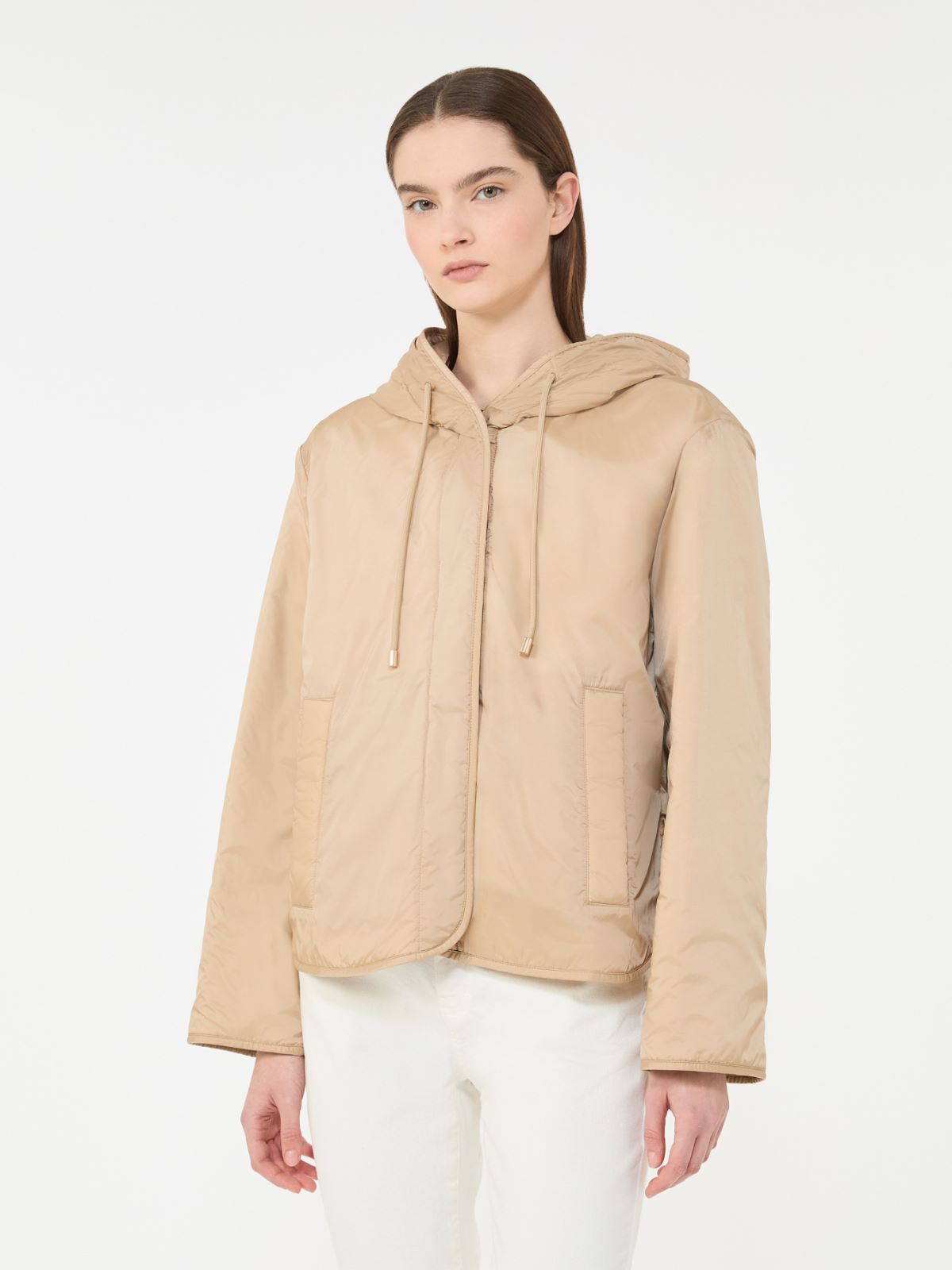 Padded, hooded jacket in water-repellent canvas - BEIGE - Weekend - 2