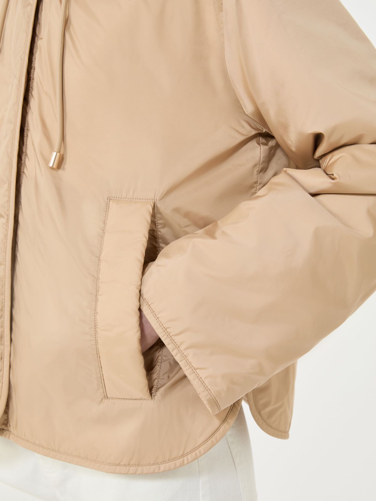 Padded, hooded jacket in water-repellent canvas - BEIGE - Weekend - 5