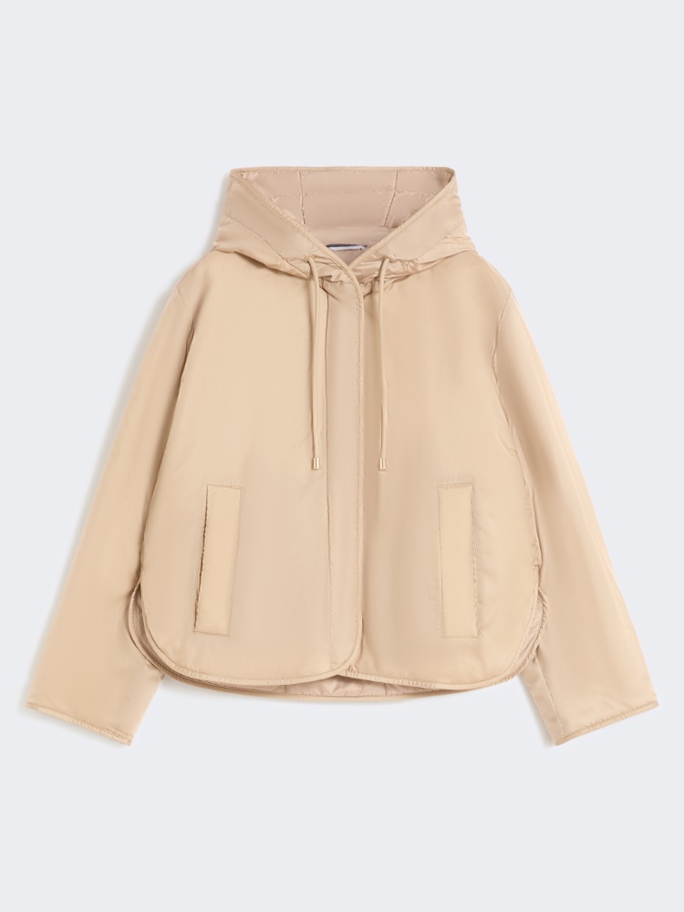 Giacca imbottita con cappuccio in tela antigoccia - BEIGE - Weekend - 2