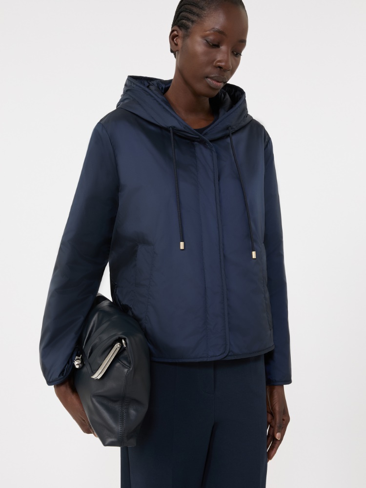 Padded, hooded jacket in water-repellent canvas - NAVY - Weekend