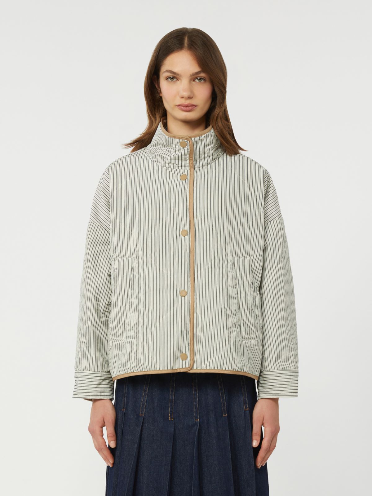 Reversible padded jacket in water-repellent canvas - HAZELNUT BROWN - Weekend - 5