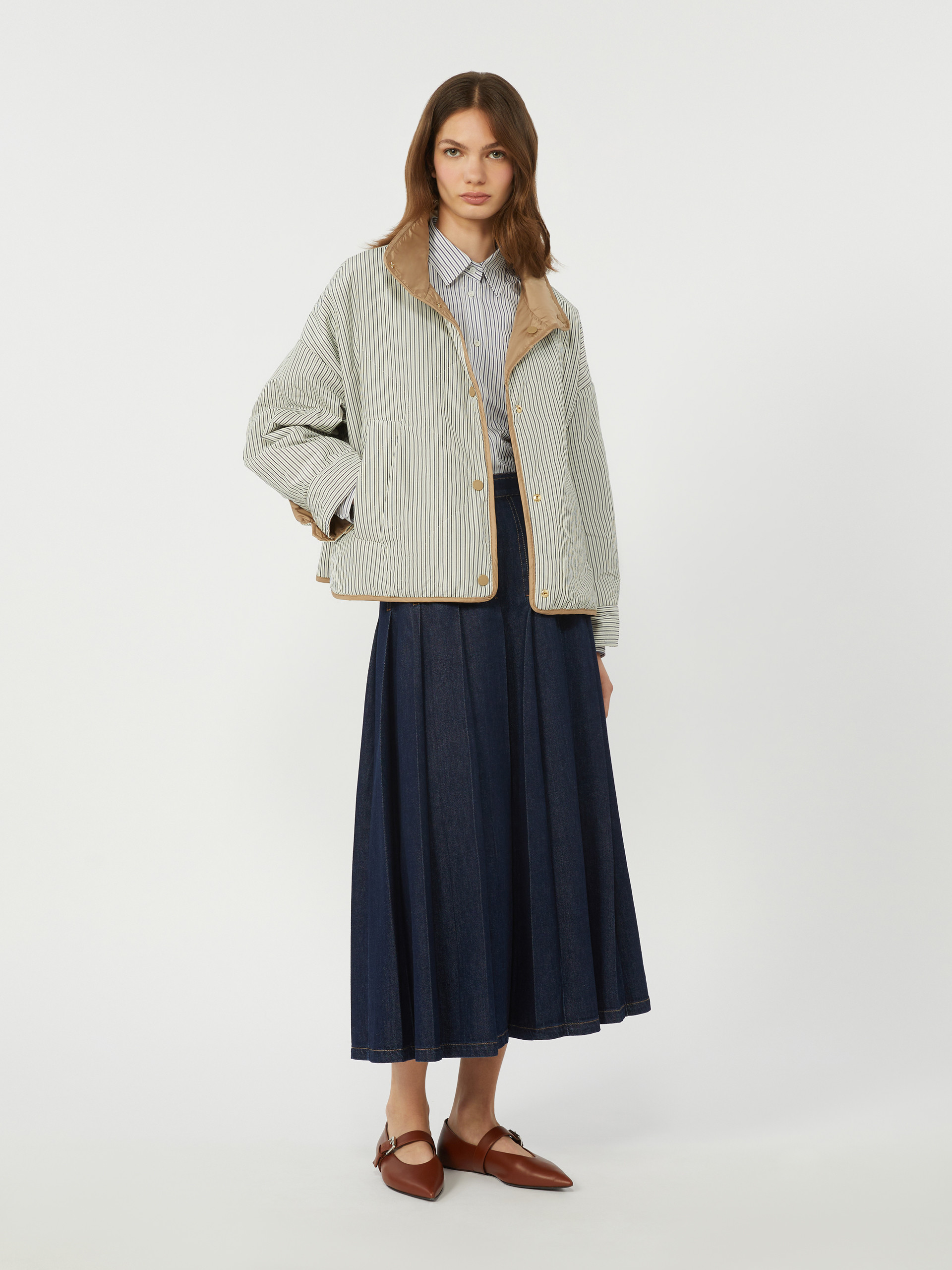 Reversible padded jacket in water-repellent canvas - HAZELNUT BROWN - Weekend Max Mara