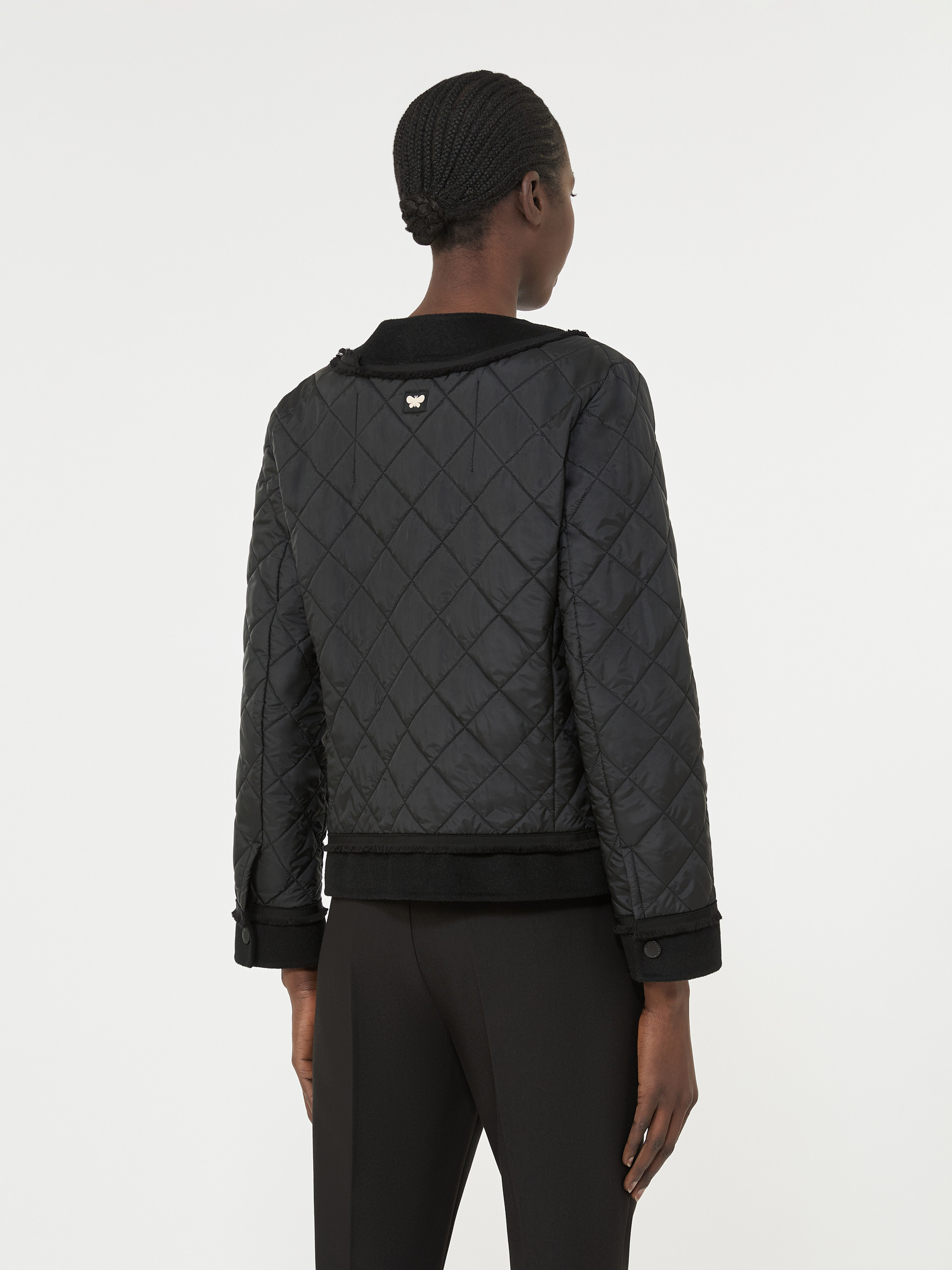 Padded cropped jacket in water-repellent canvas - BLACK - Weekend Max Mara - 3