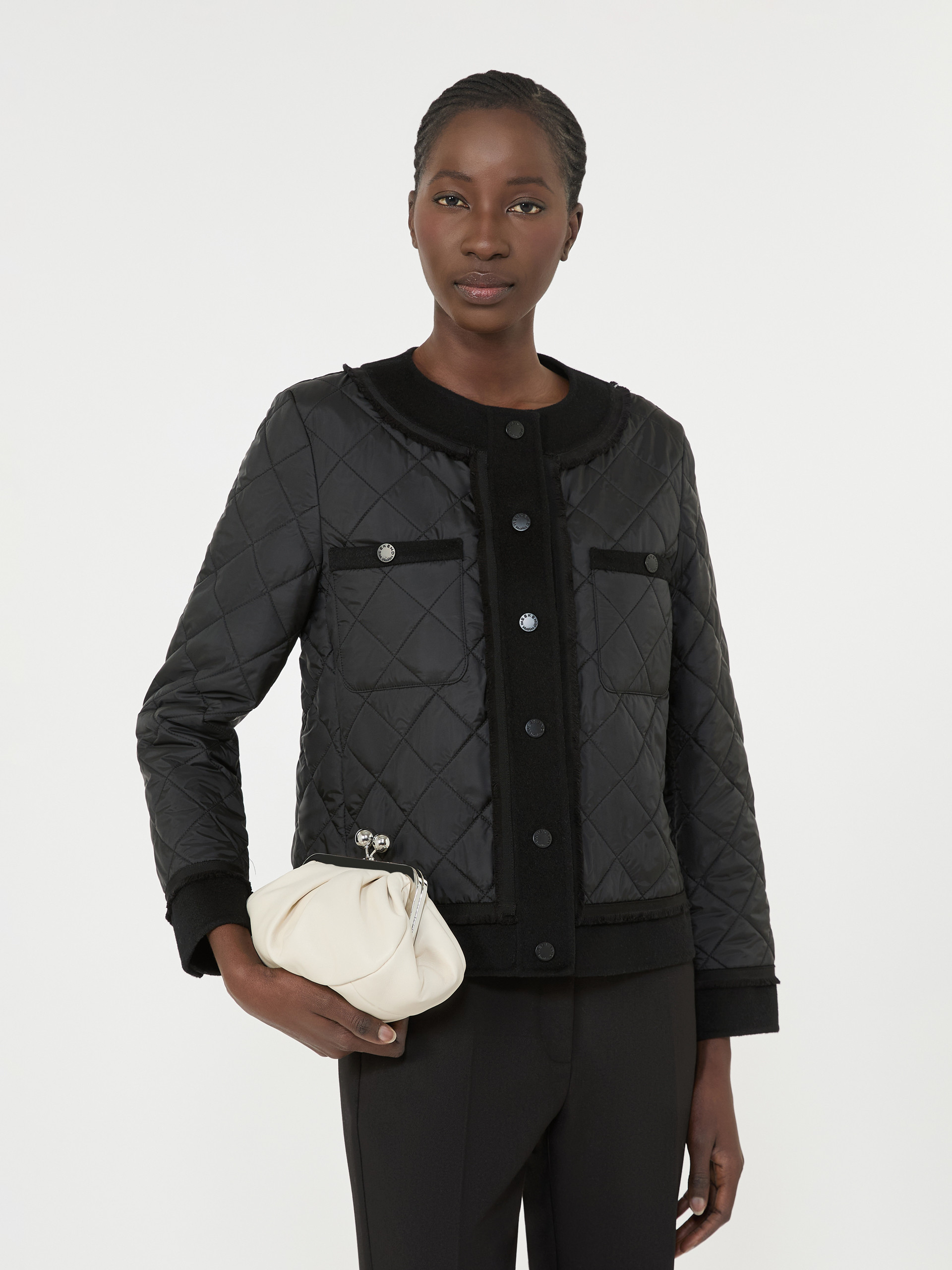 Padded cropped jacket in water-repellent canvas - BLACK - Weekend Max Mara - 4