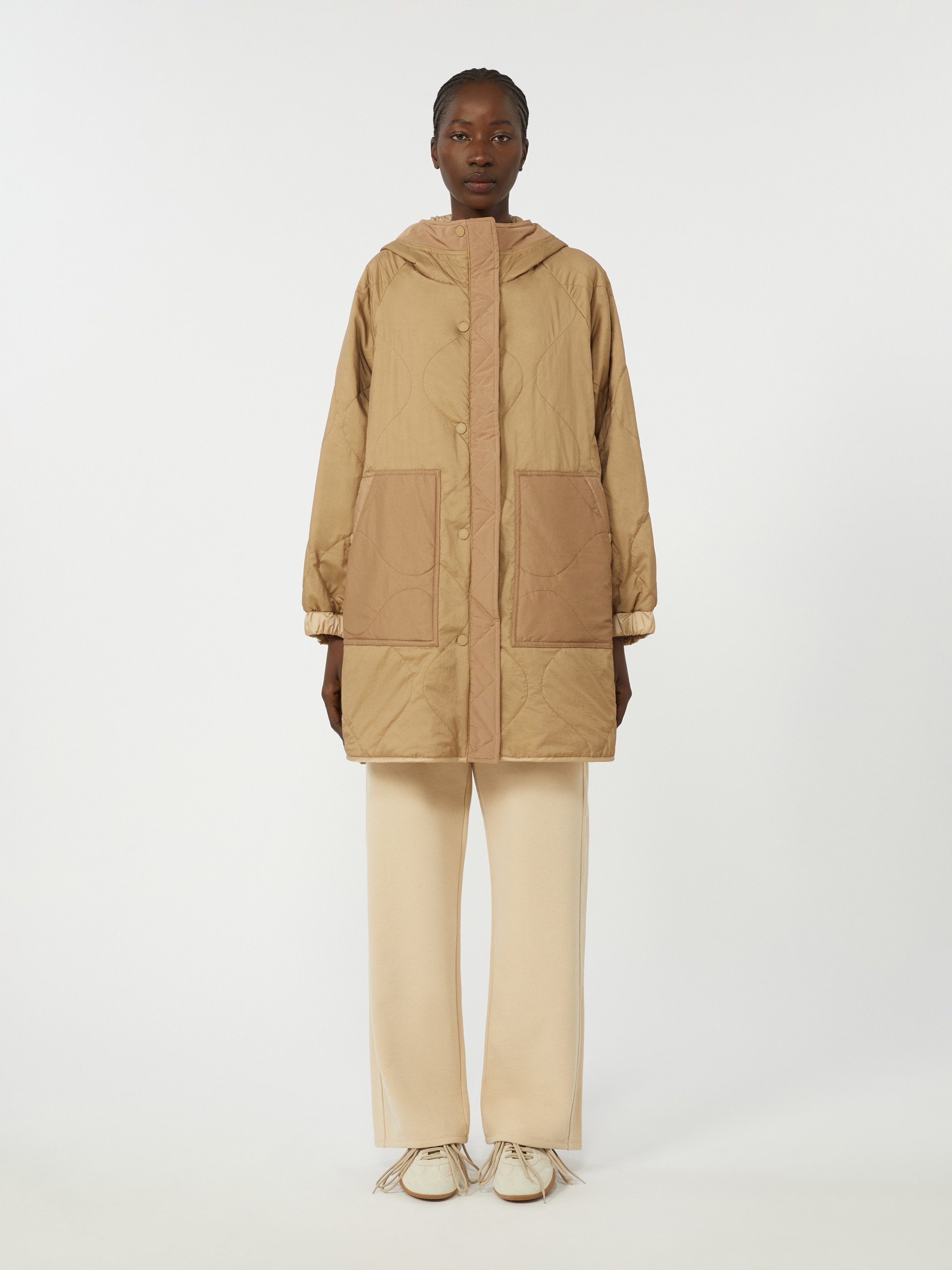 Reversible padded parka in water-repellent canvas - BEIGE - Weekend Max Mara - 4