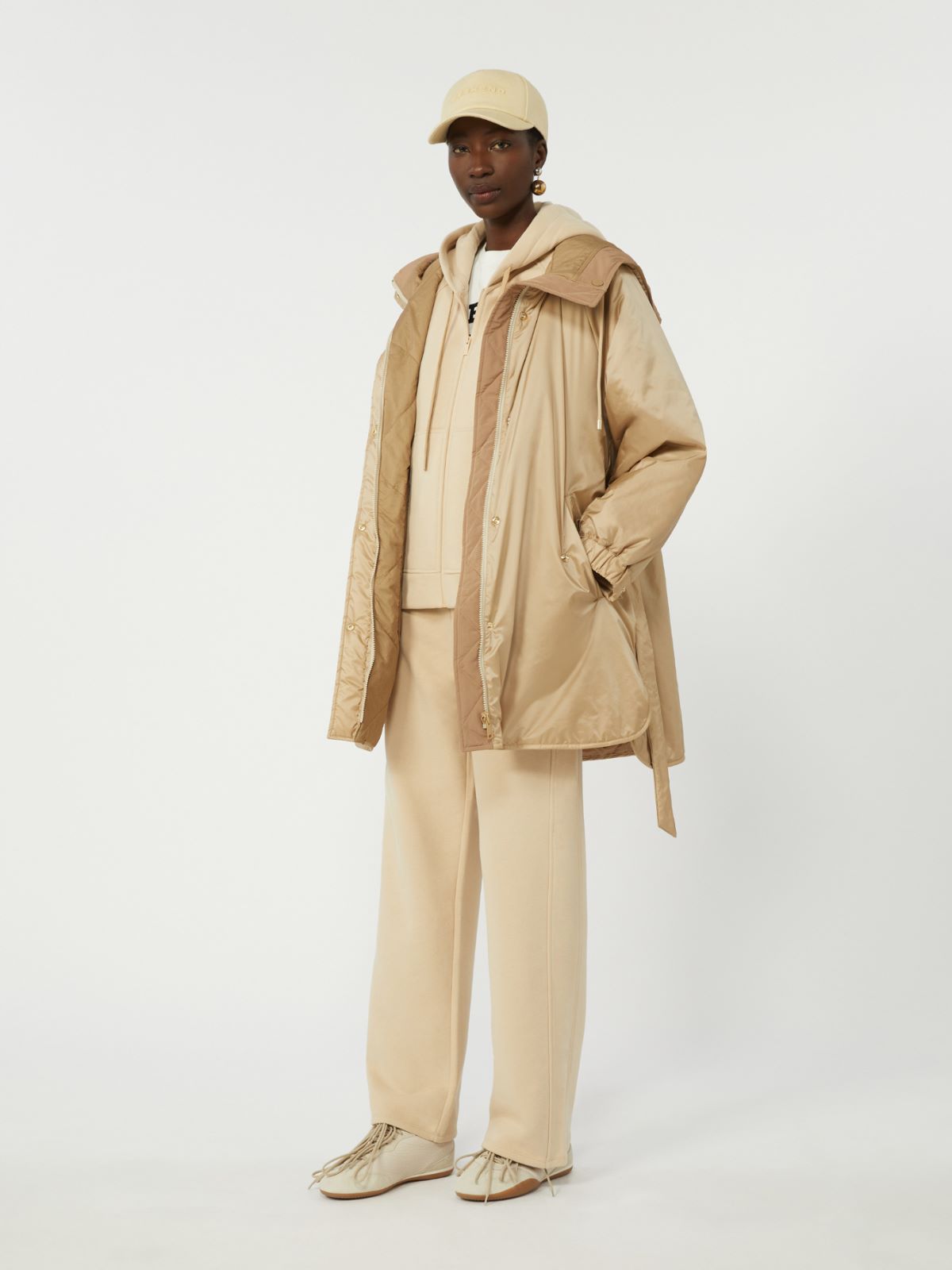 Reversible padded parka in water-repellent canvas - BEIGE - Weekend