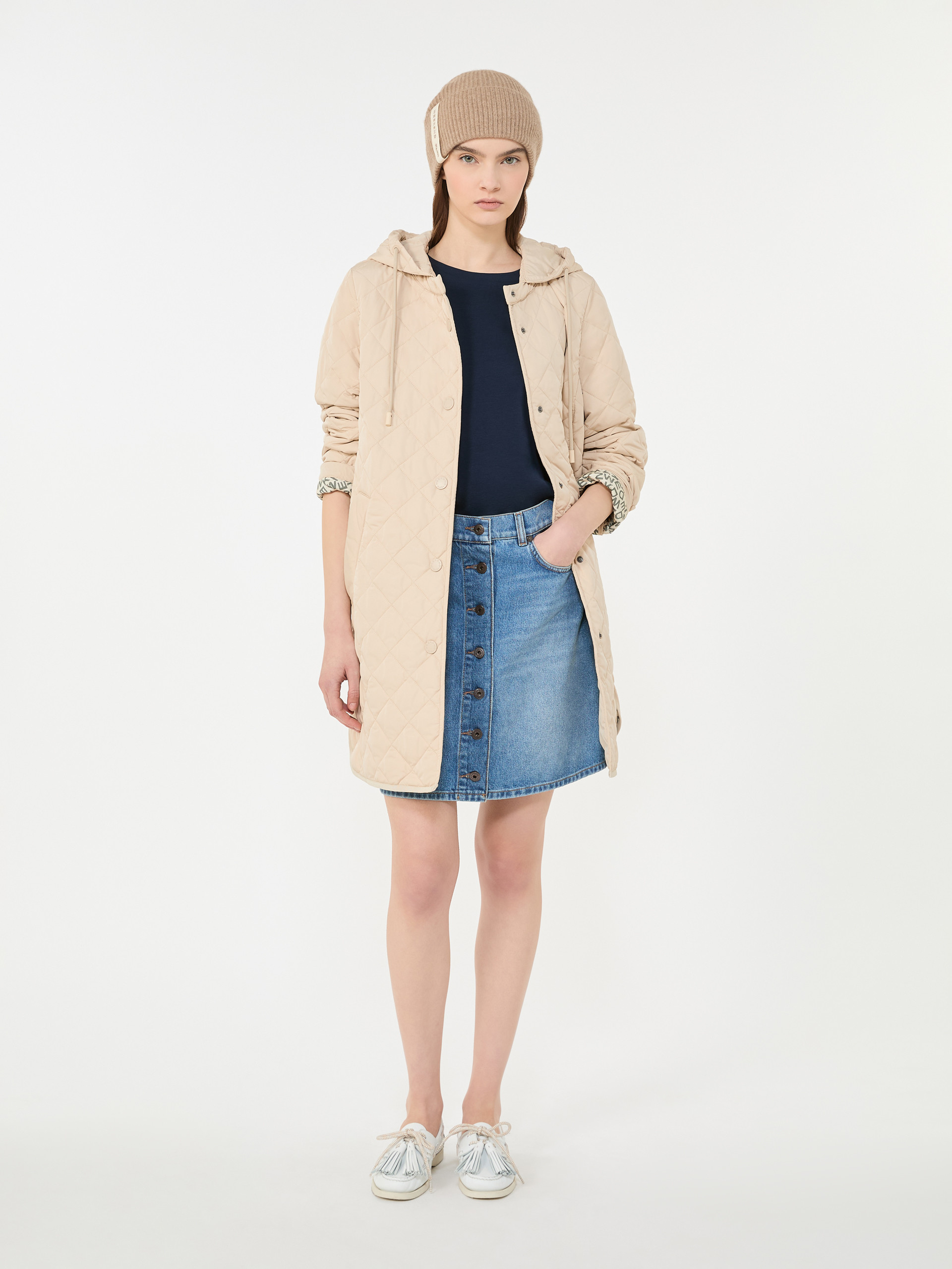Water-repellent fabric padded parka - SAND - Weekend Max Mara
