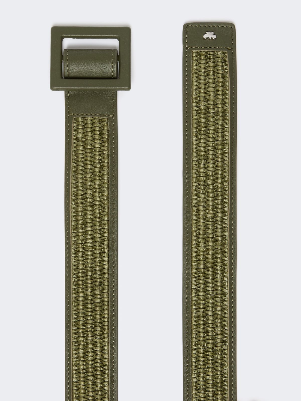 Raffia effect belt - SAGE GREEN - Weekend - 2