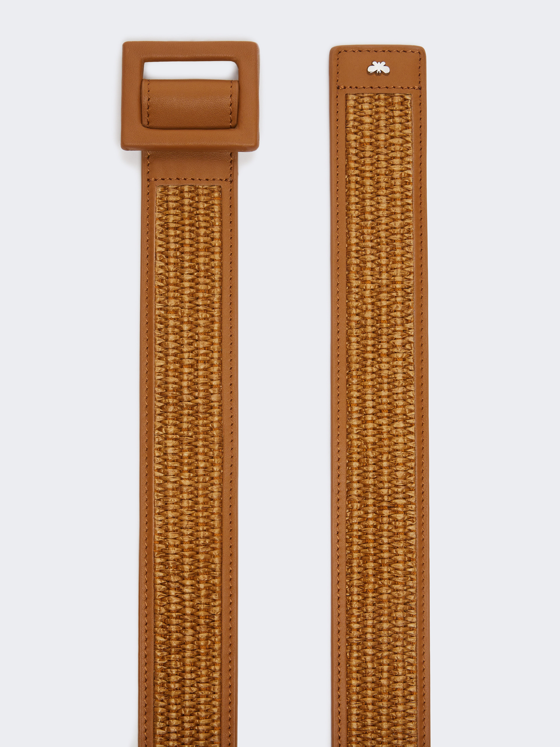 Raffia effect belt - TANGERINE - Weekend Max Mara - 2