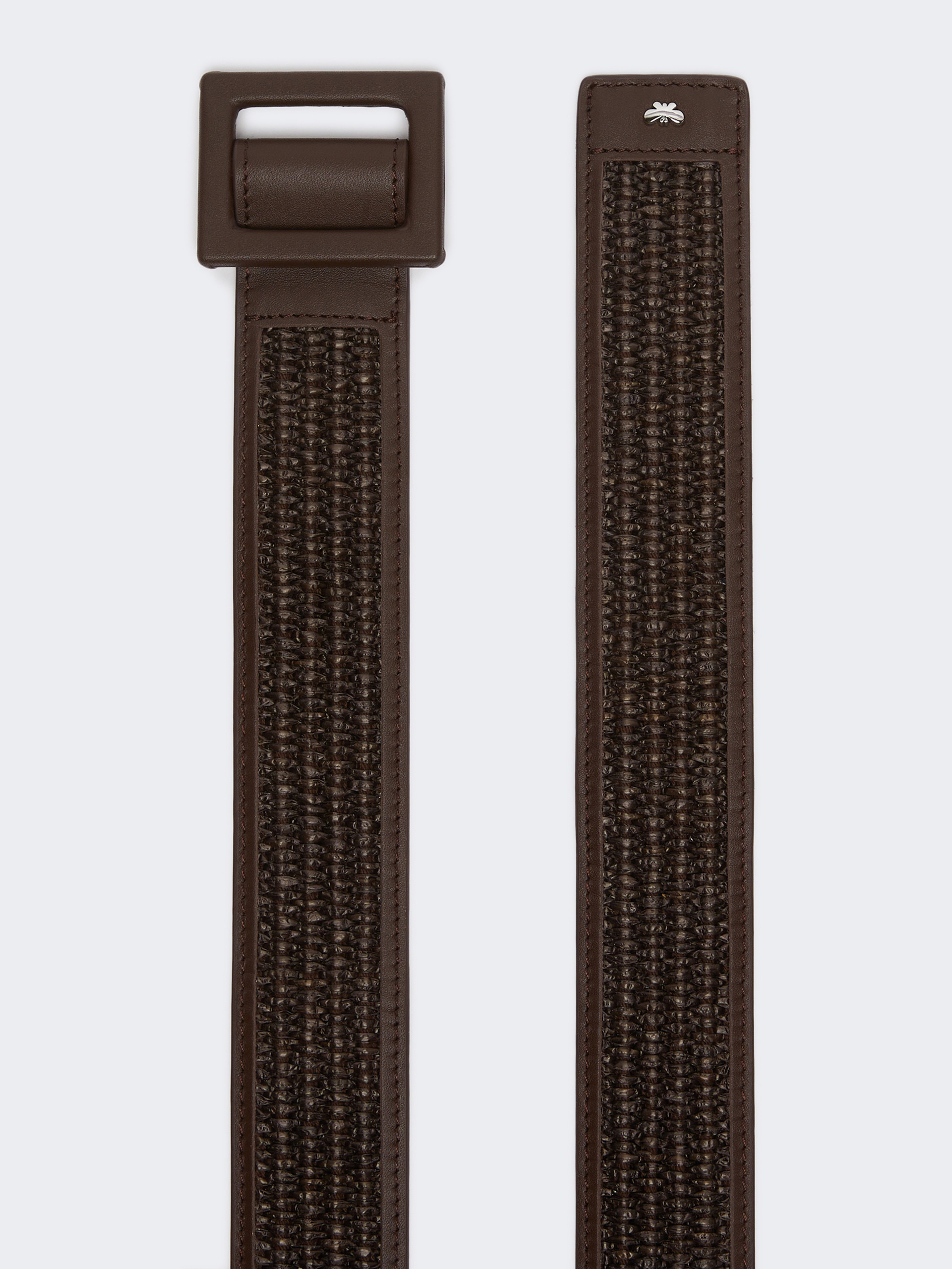 Raffia effect belt - DARK BROWN - Weekend Max Mara - 2