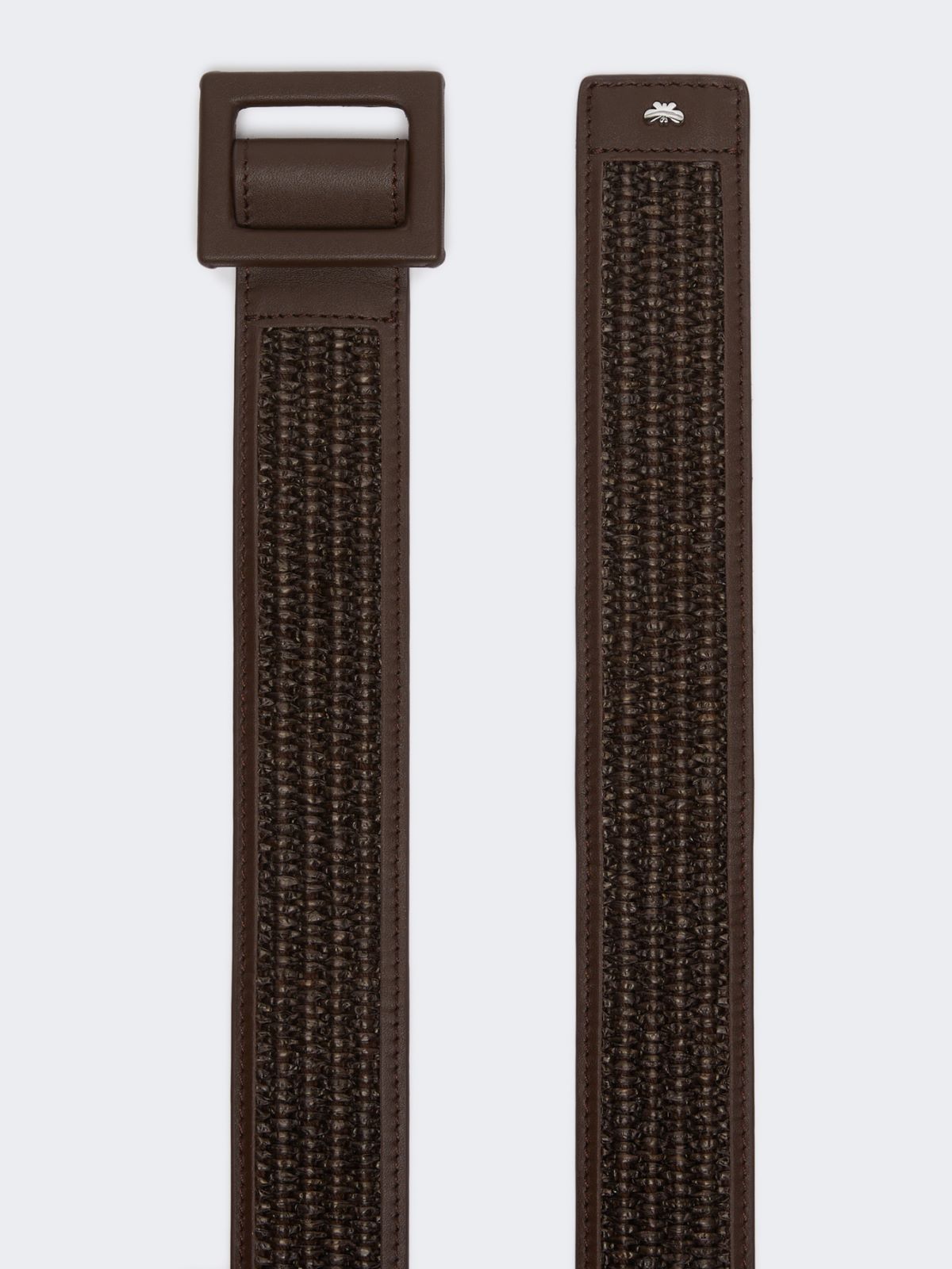 Raffia effect belt - DARK BROWN - Weekend - 2