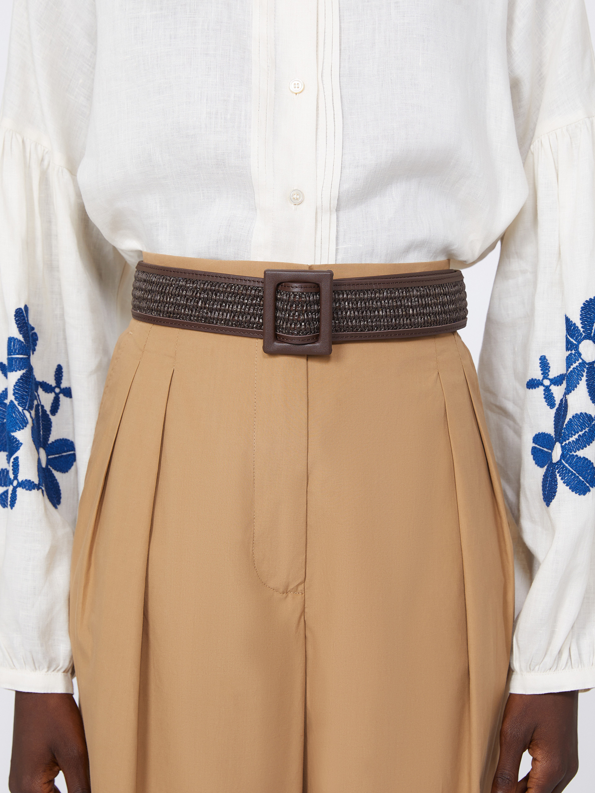 Raffia effect belt - DARK BROWN - Weekend Max Mara - 4