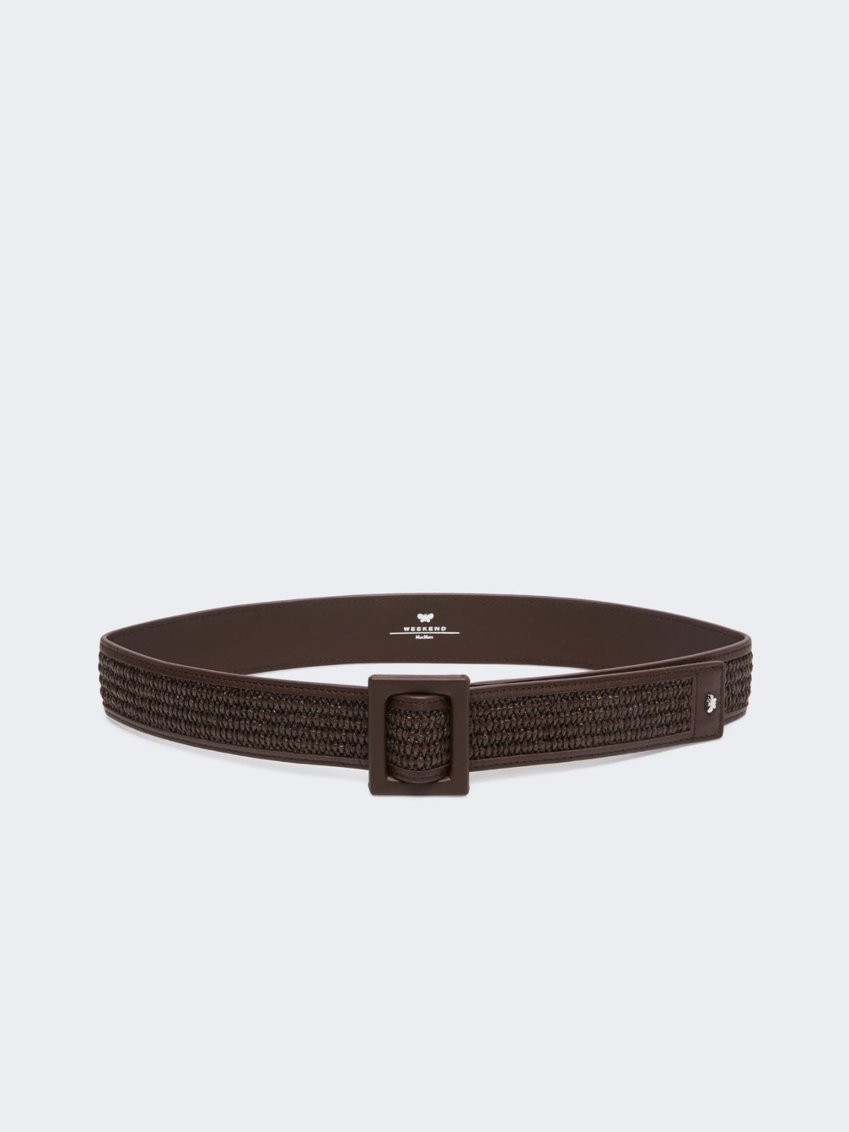 Raffia effect belt - DARK BROWN - Weekend