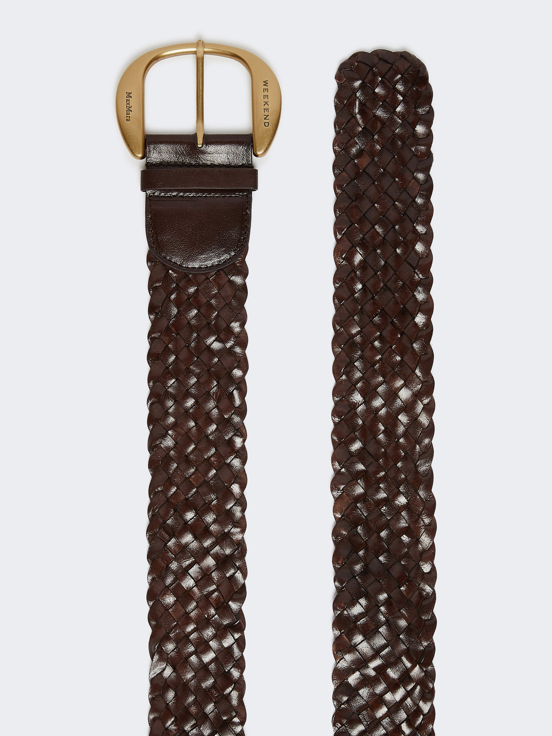 Braided leather belt - DARK BROWN - Weekend Max Mara - 2