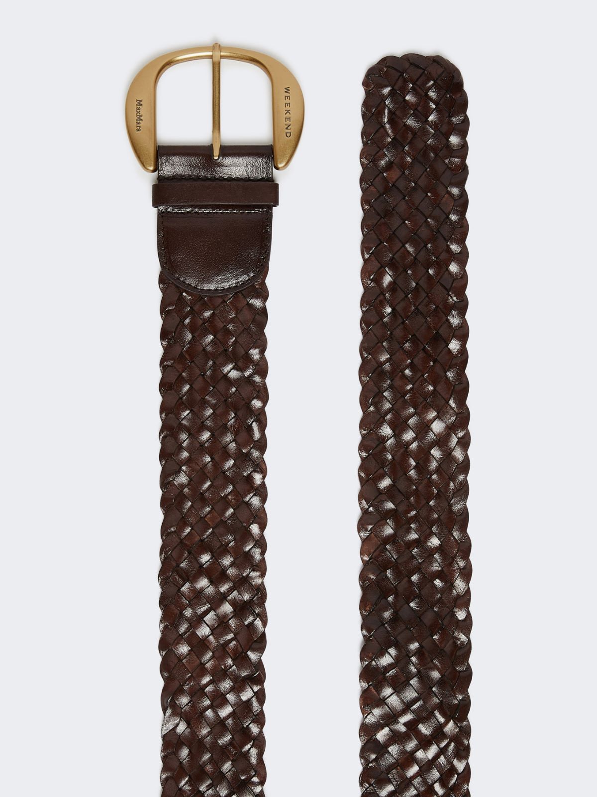 Braided leather belt - DARK BROWN - Weekend - 2