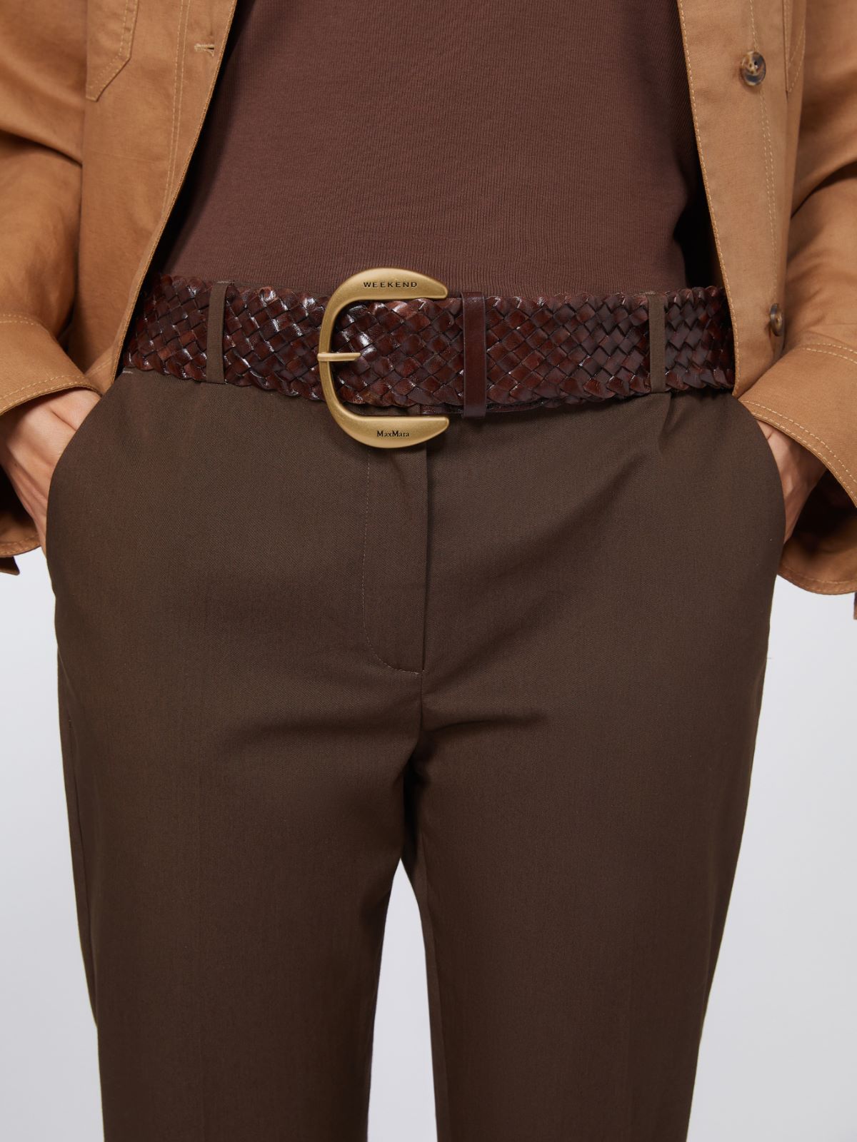 Braided leather belt - DARK BROWN - Weekend - 3