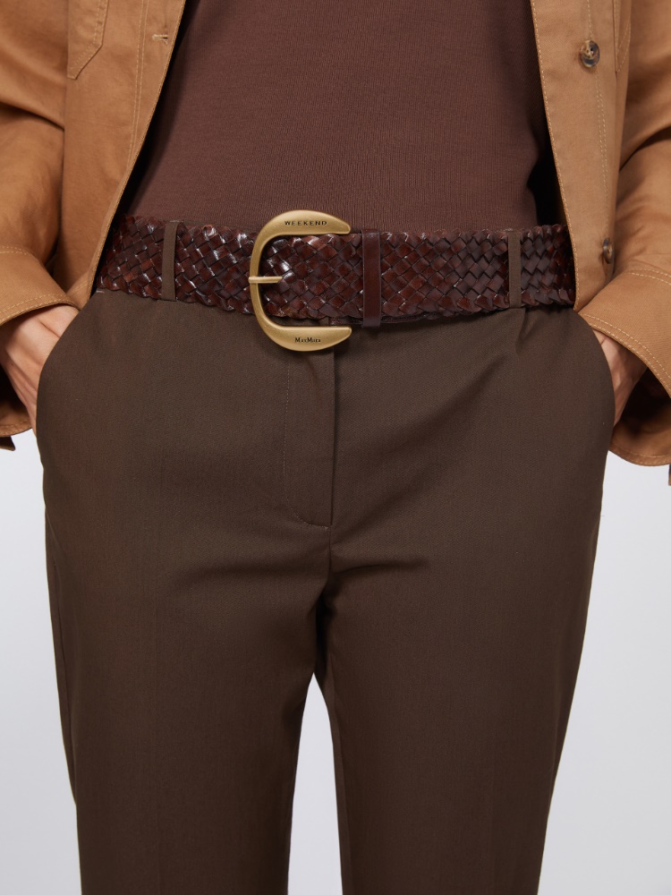Braided leather belt - DARK BROWN - Weekend - 5