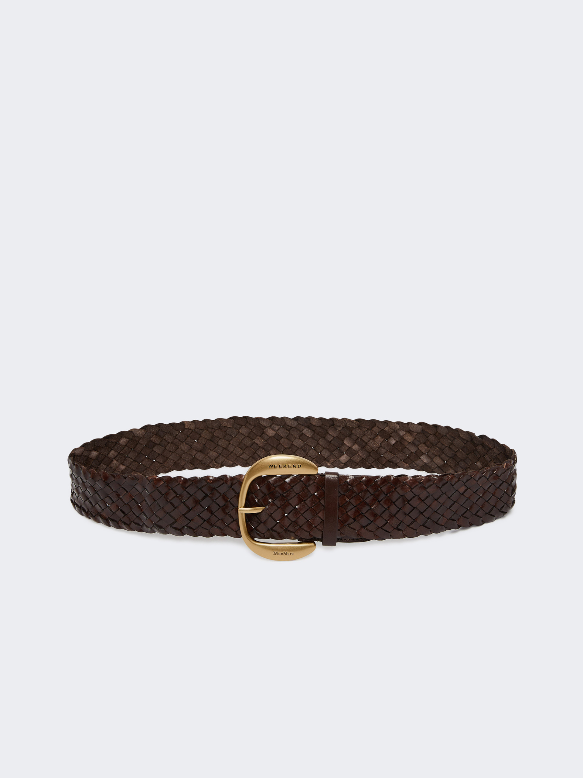 Braided leather belt - DARK BROWN - Weekend Max Mara