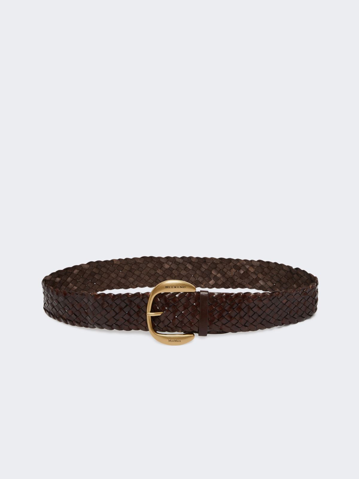 Braided leather belt - DARK BROWN - Weekend