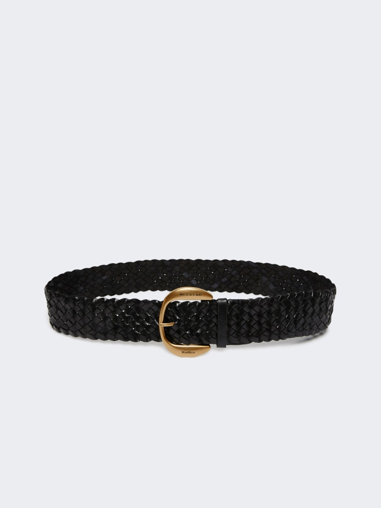 Braided leather belt - BLACK - Weekend - 2