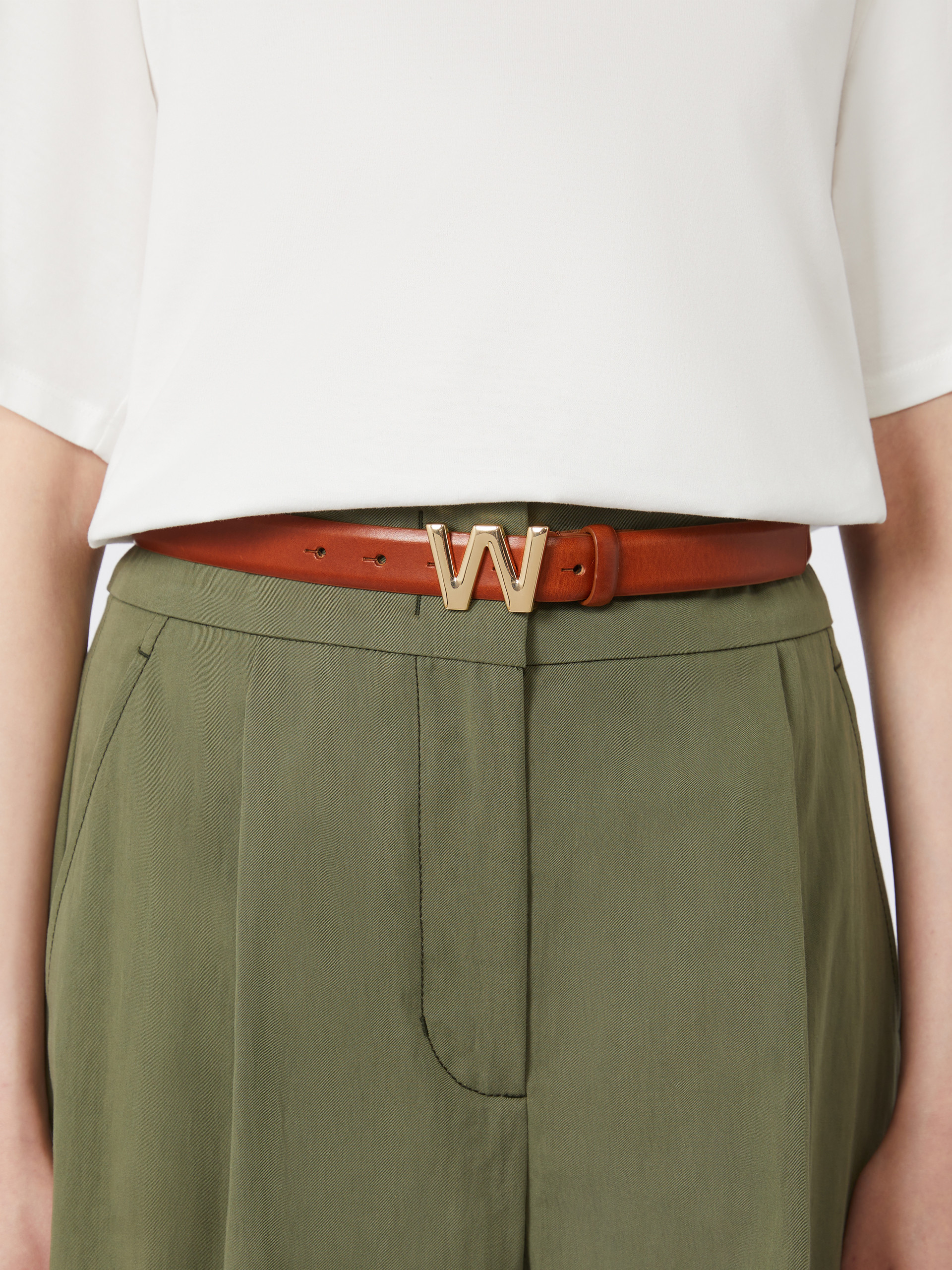 Leather belt with logo buckle - Weekend Max Mara - 3