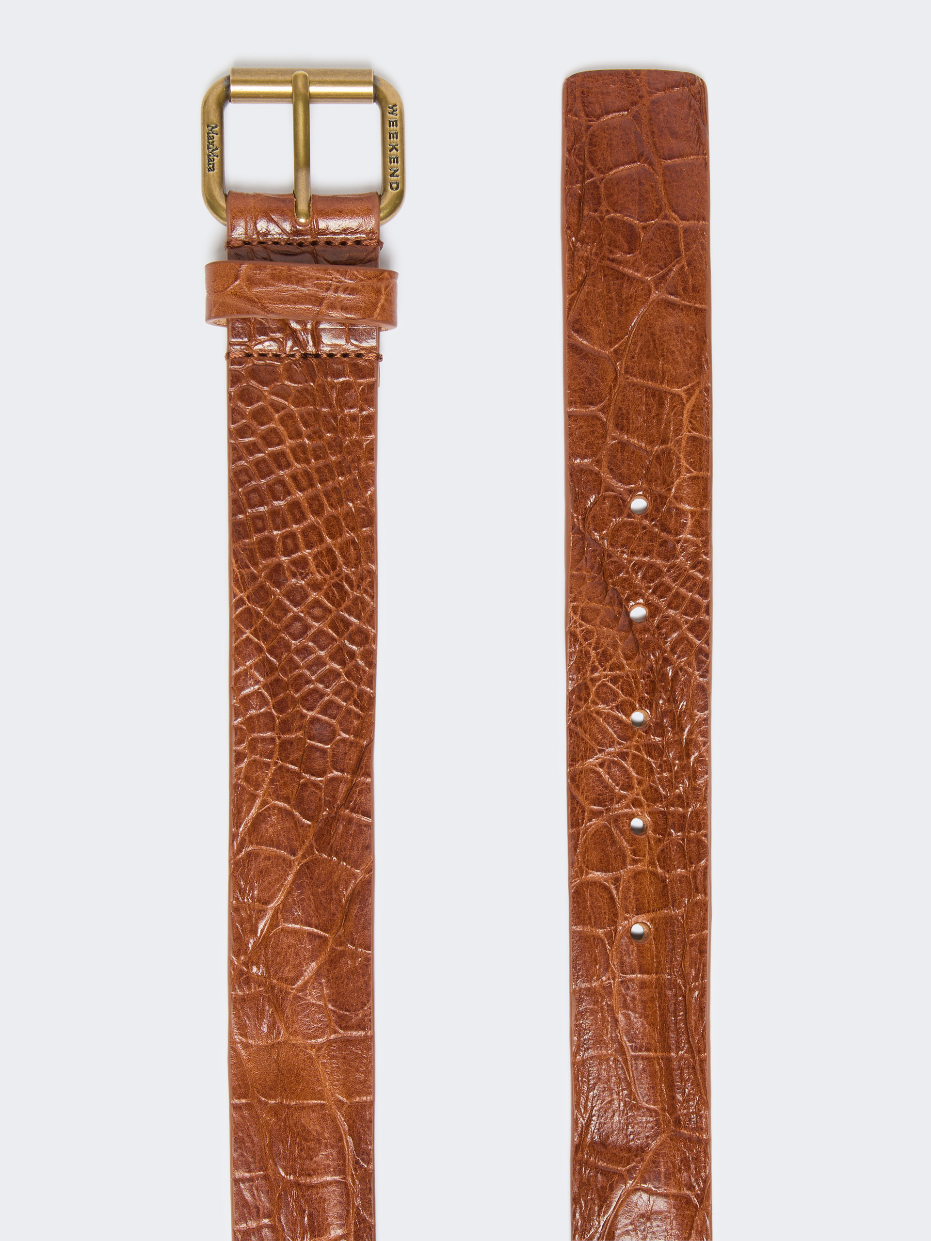 Croc print leather belt - TOBACCO - Weekend Max Mara - 2