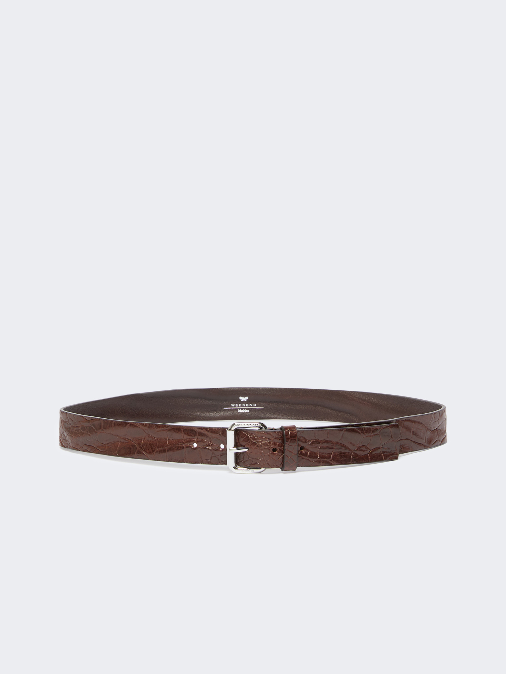 Croc print leather belt - BROWN - Weekend Max Mara