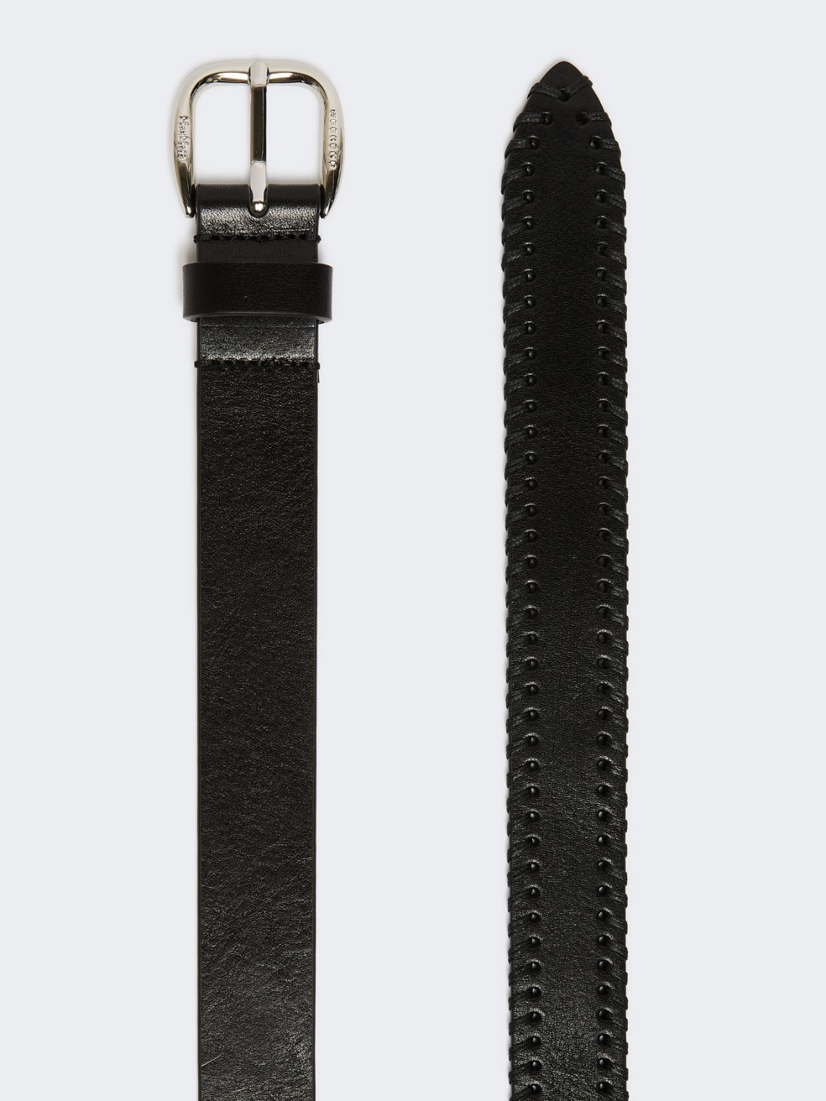 Leather belt with tip - BLACK - Weekend - 2