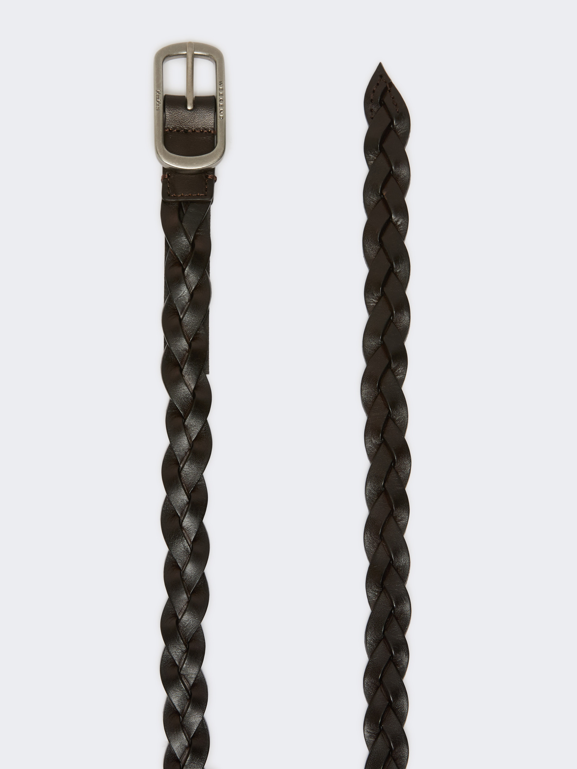 Woven leather belt - DARK BROWN - Weekend Max Mara - 2