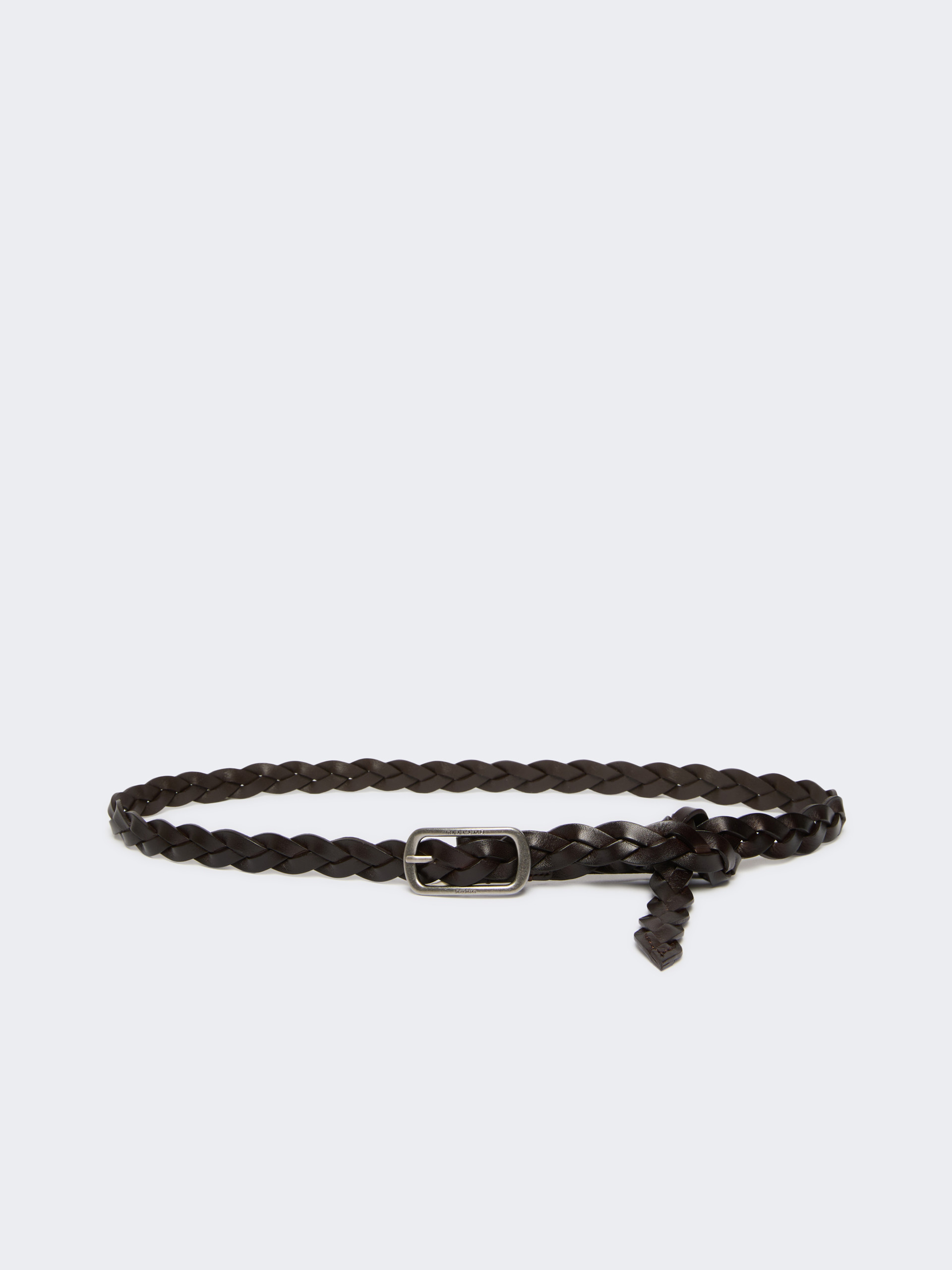 Woven leather belt - DARK BROWN - Weekend Max Mara