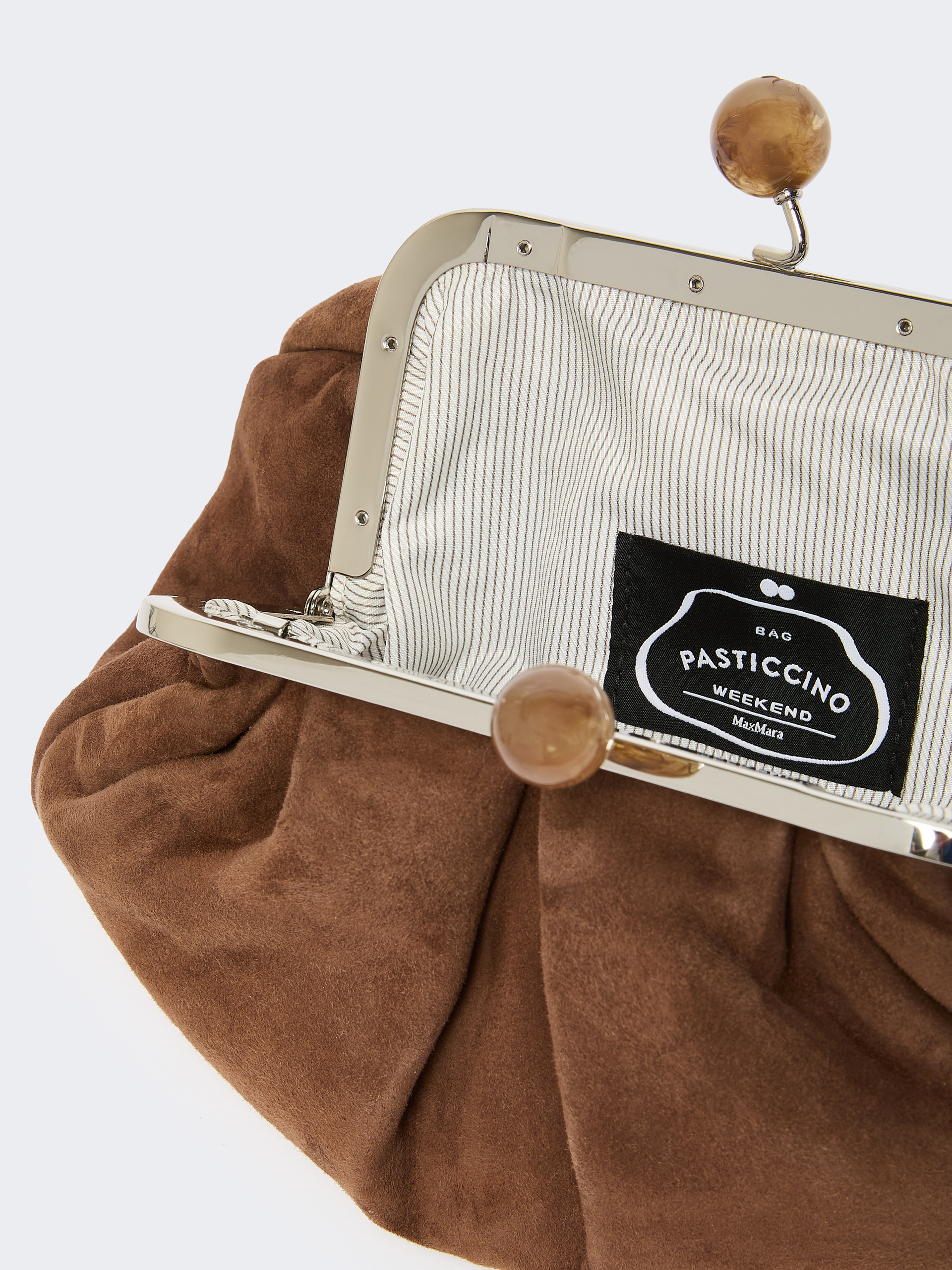 Small suede Pasticcino Bag - DARK BROWN - Weekend Max Mara - 6