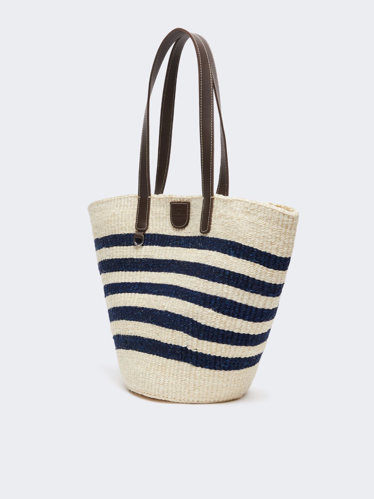 Large striped natural fibre bag - ULTRAMARINE - Weekend - 2