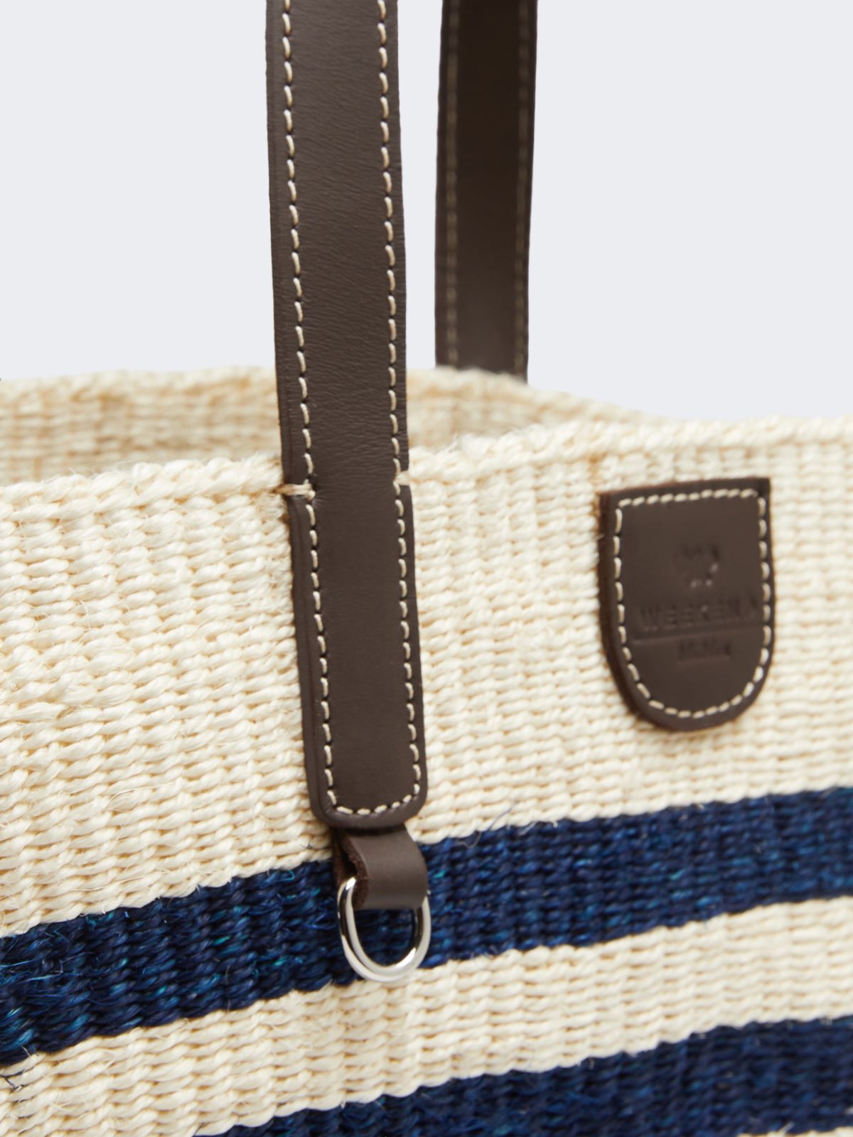 Large striped natural fibre bag - ULTRAMARINE - Weekend - 4