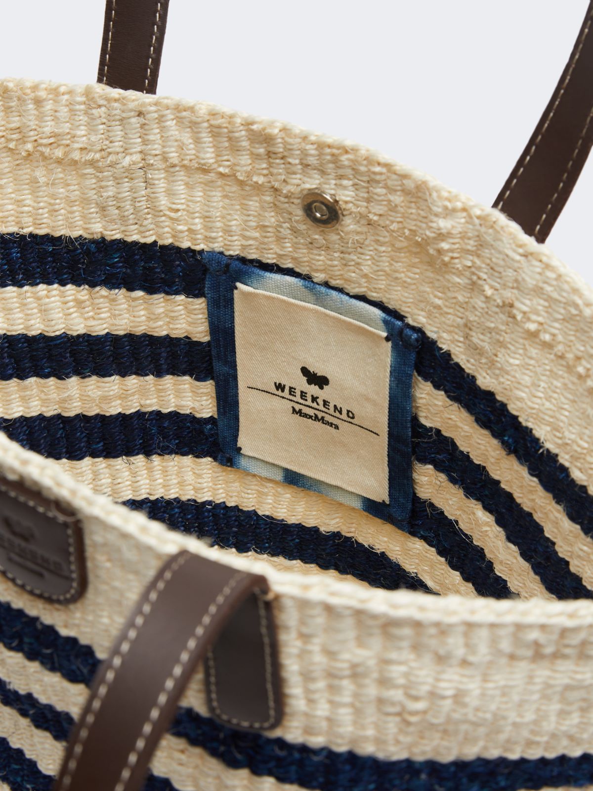 Large striped natural fibre bag - ULTRAMARINE - Weekend - 5