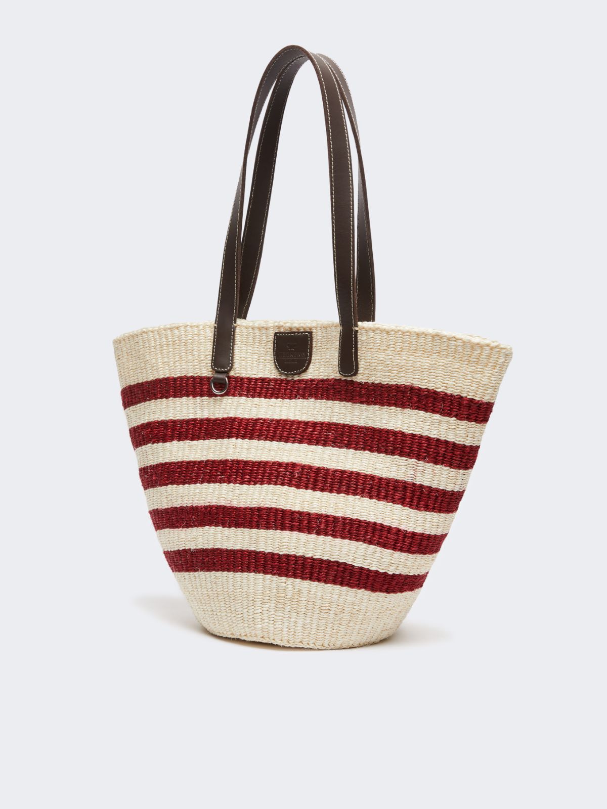 Large striped natural fibre bag - RED - Weekend - 2