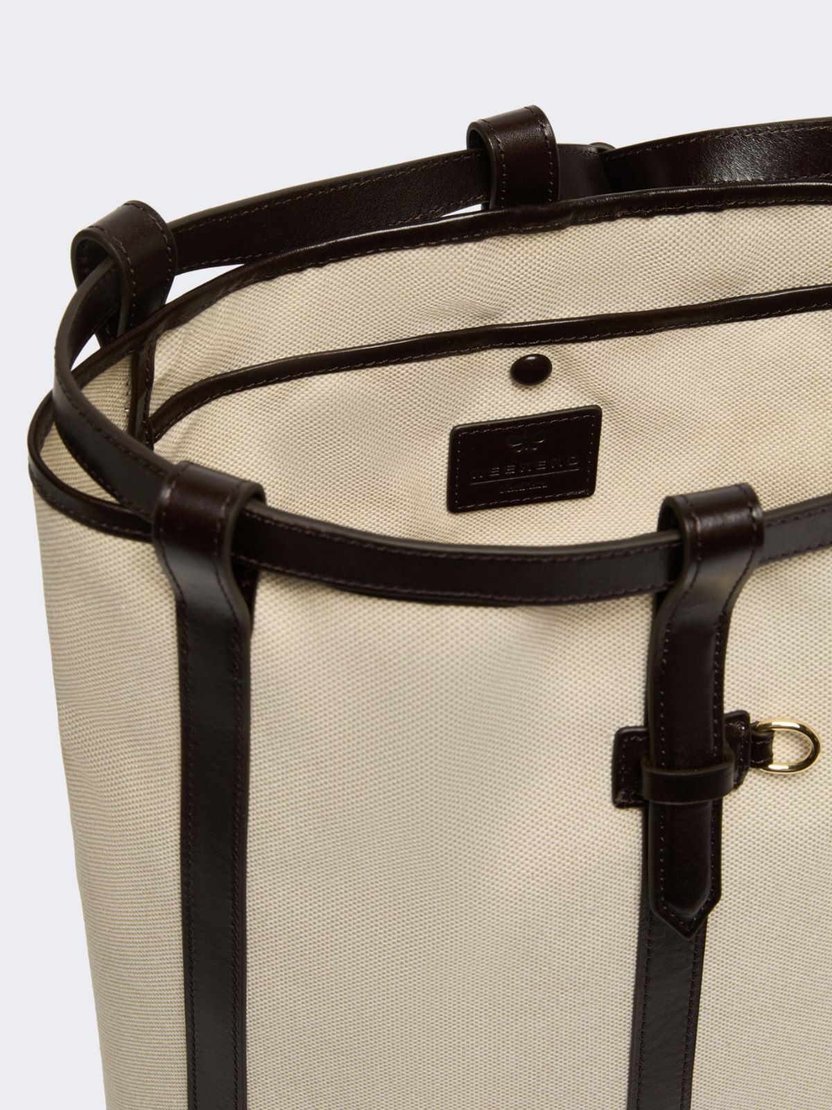 Canvas and leather backpack - BEIGE - Weekend - 5