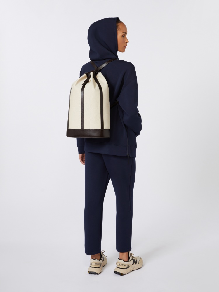 Canvas and leather backpack - BEIGE - Weekend - 2